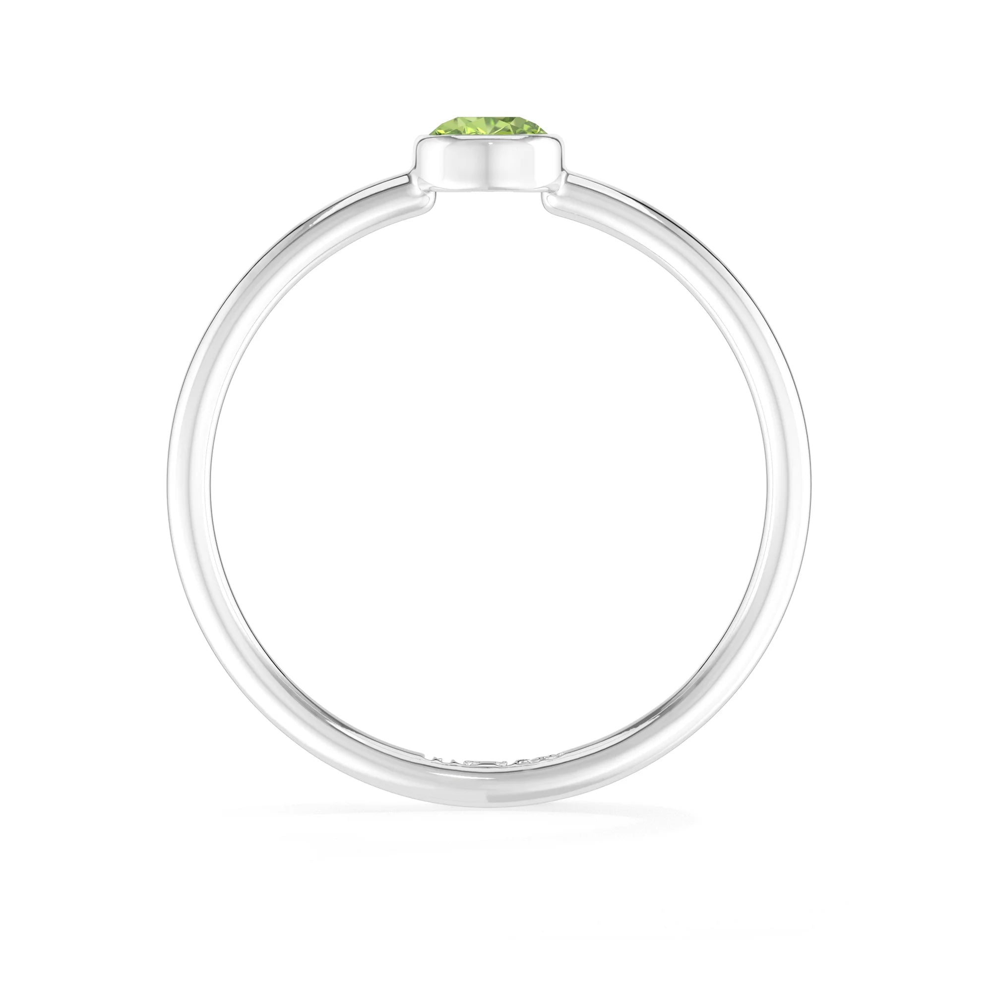 peridot stackable bezel-set ring