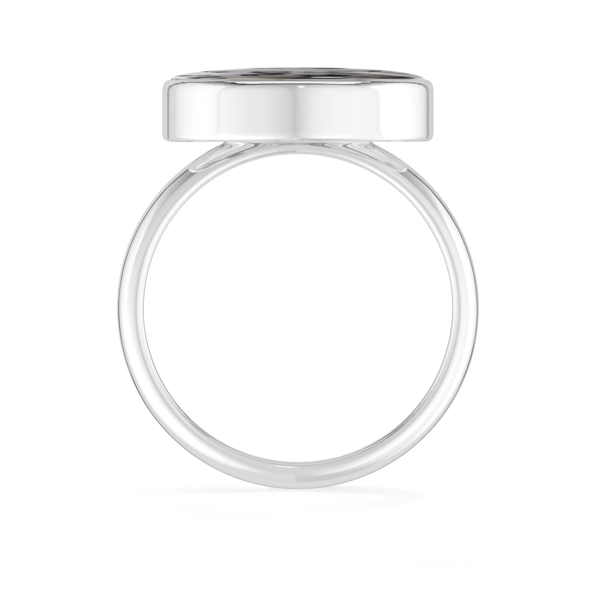 dendritic-opal bezel-set ring