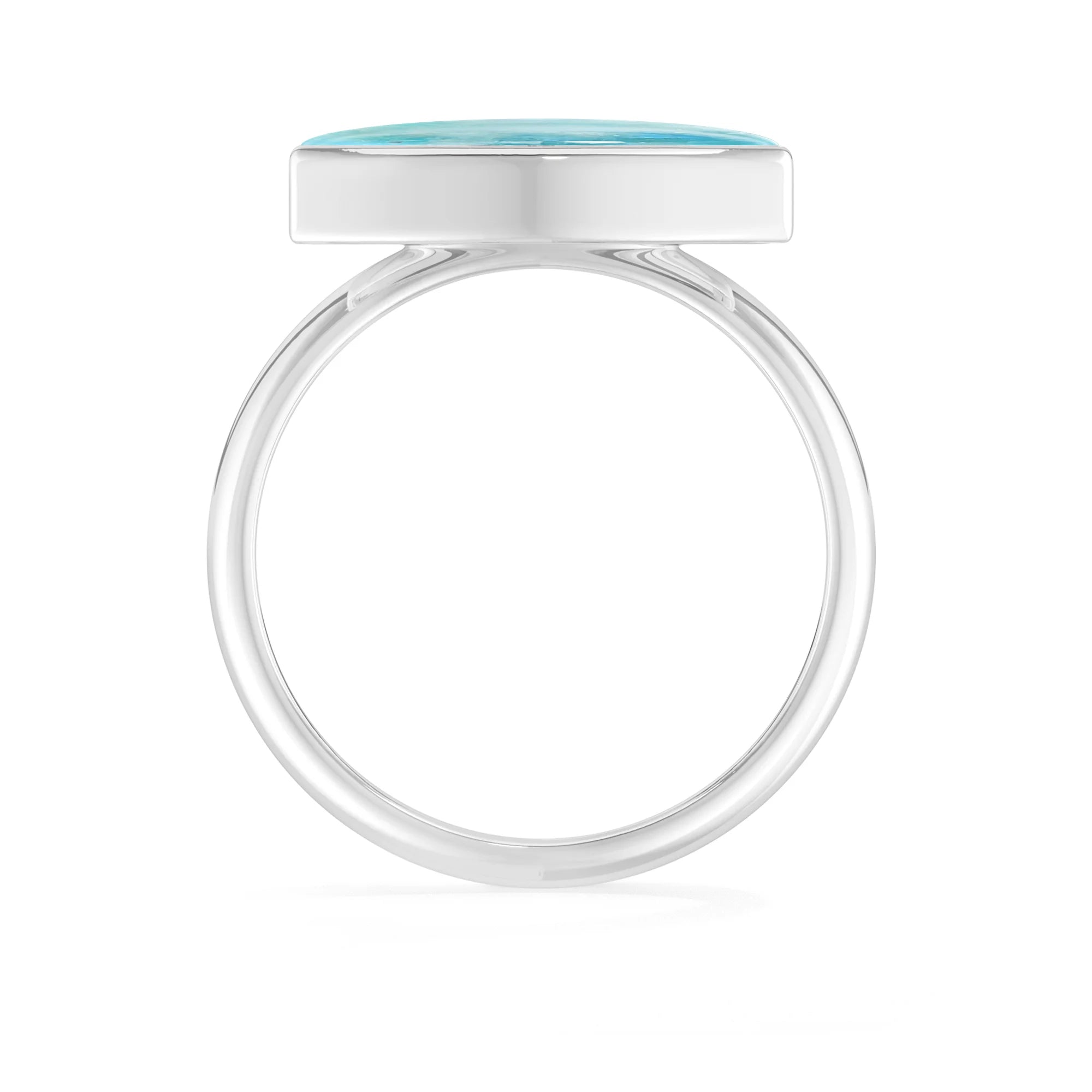 green-moonstone bezel-set ring