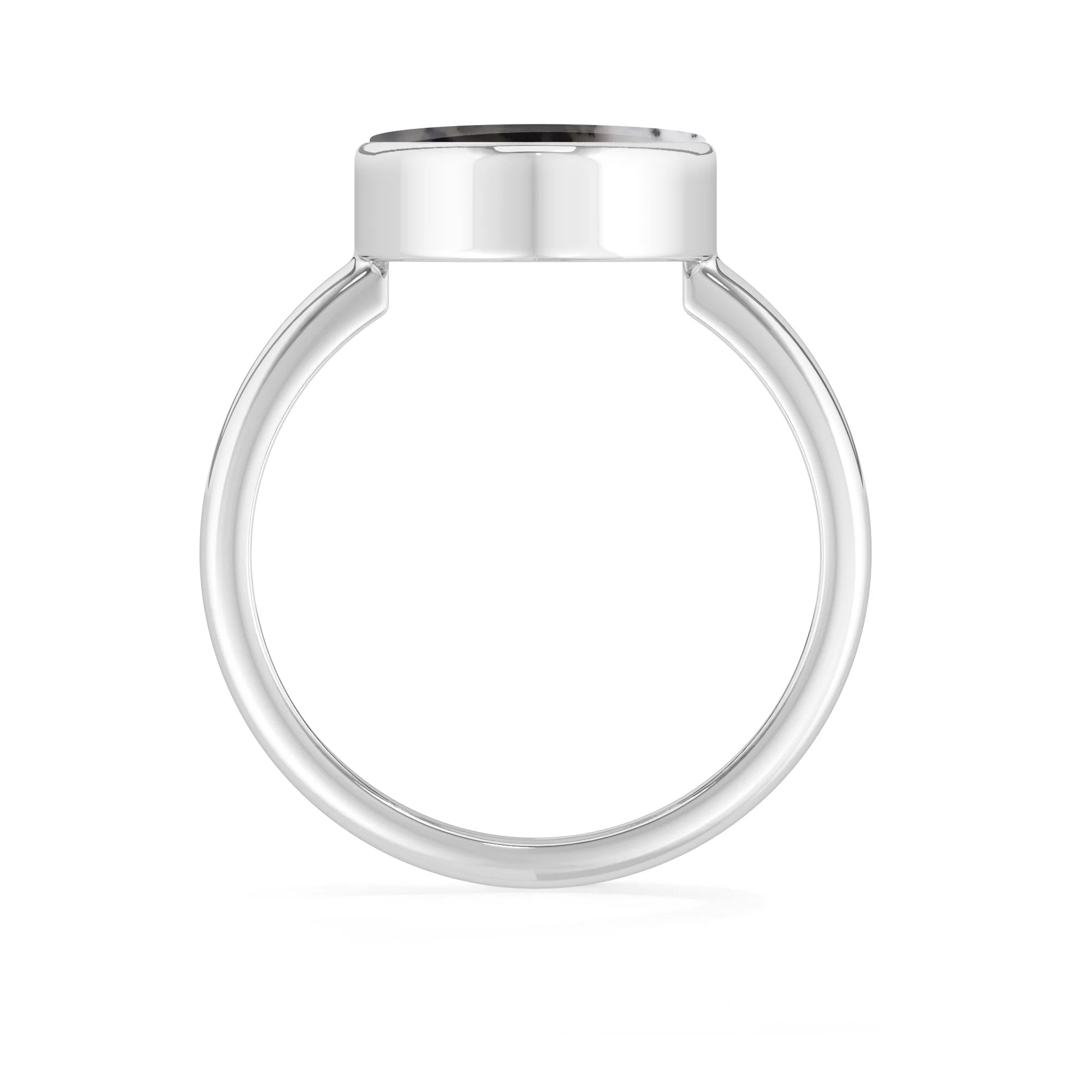 dendritic-opal bezel-set ring