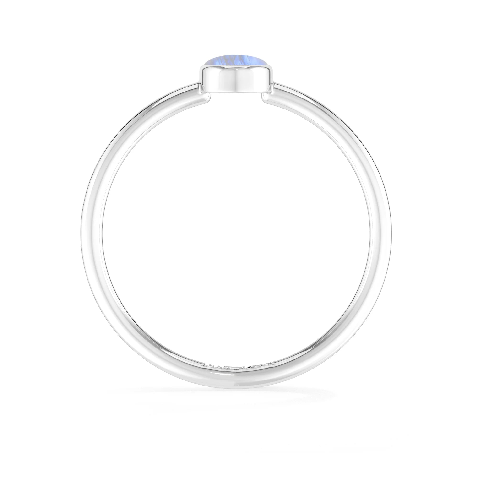 rainbow moonstone bezel-set ring