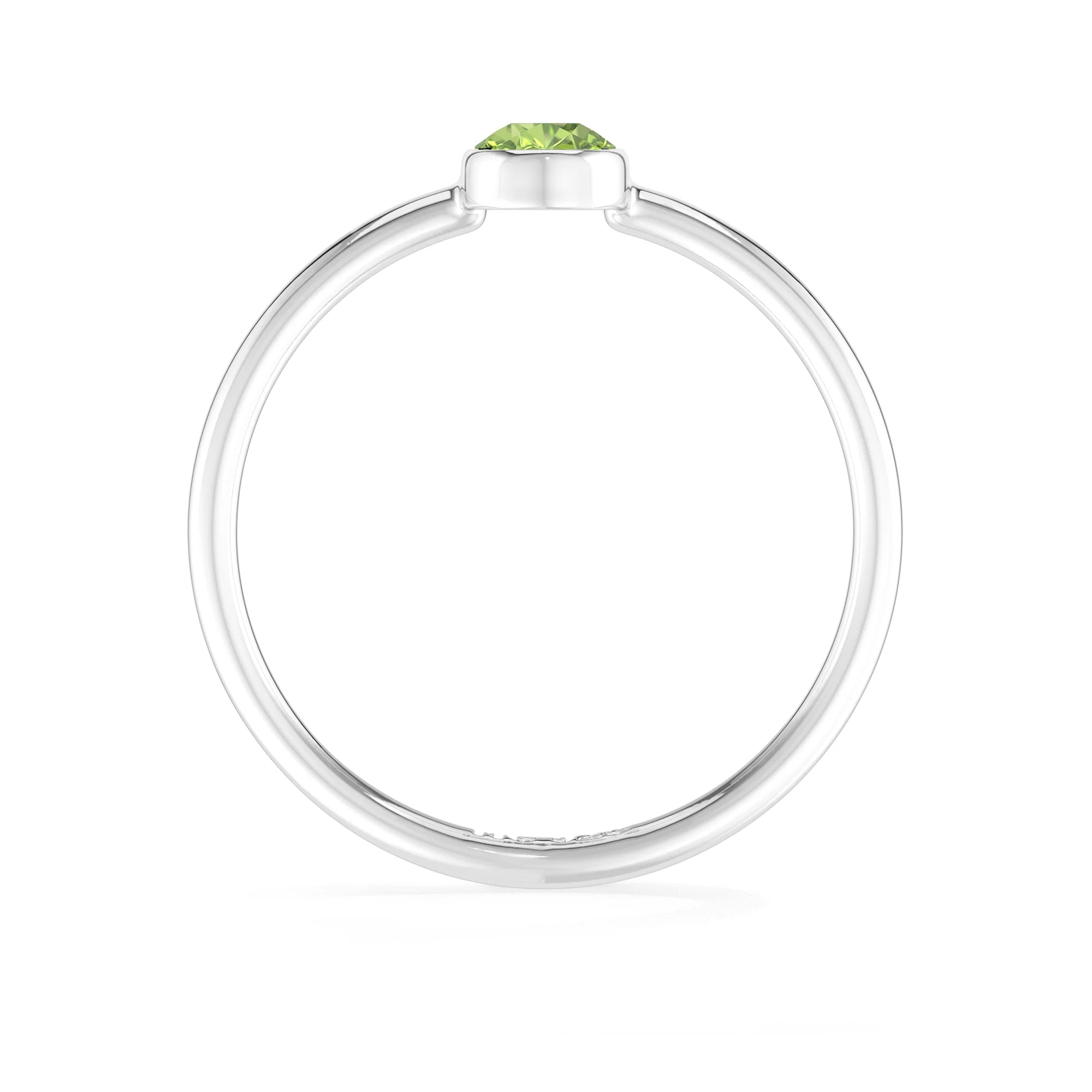 peridot stackable bezel-set ring