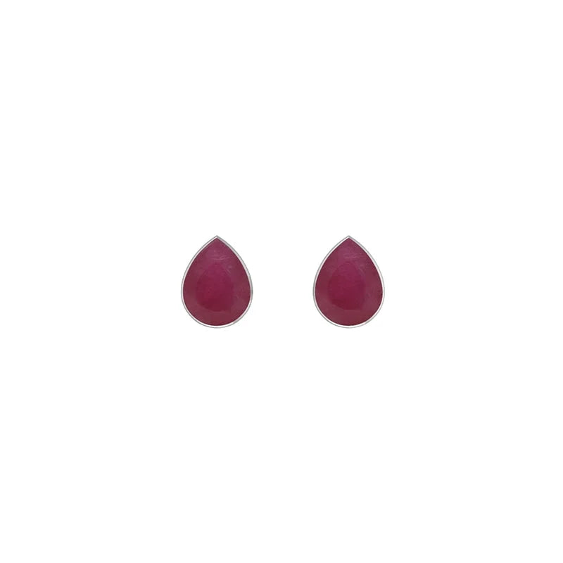 ruby cut oval earrings