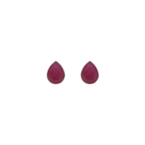 ruby cut oval earrings