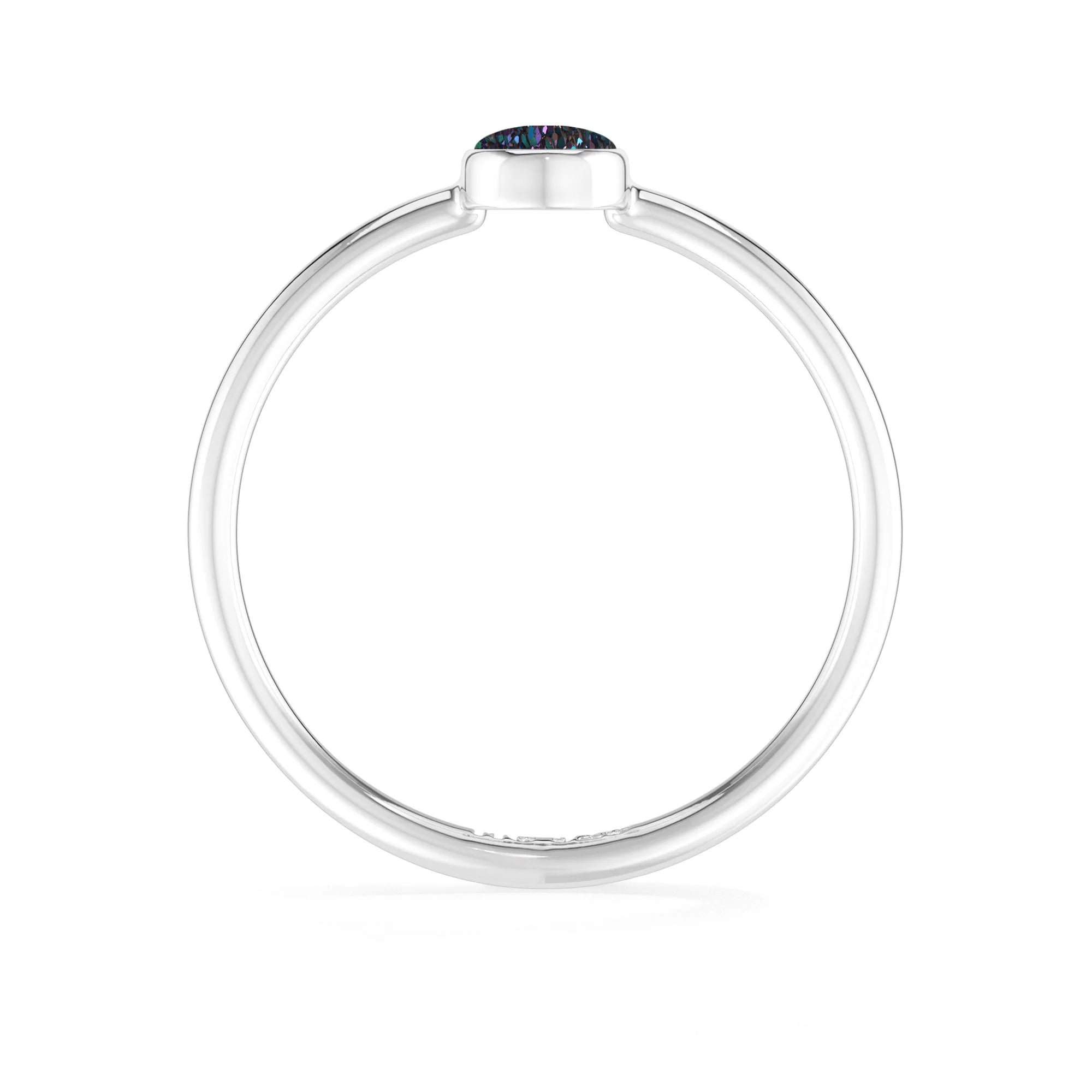 multi titanium druzy bezel-set ring