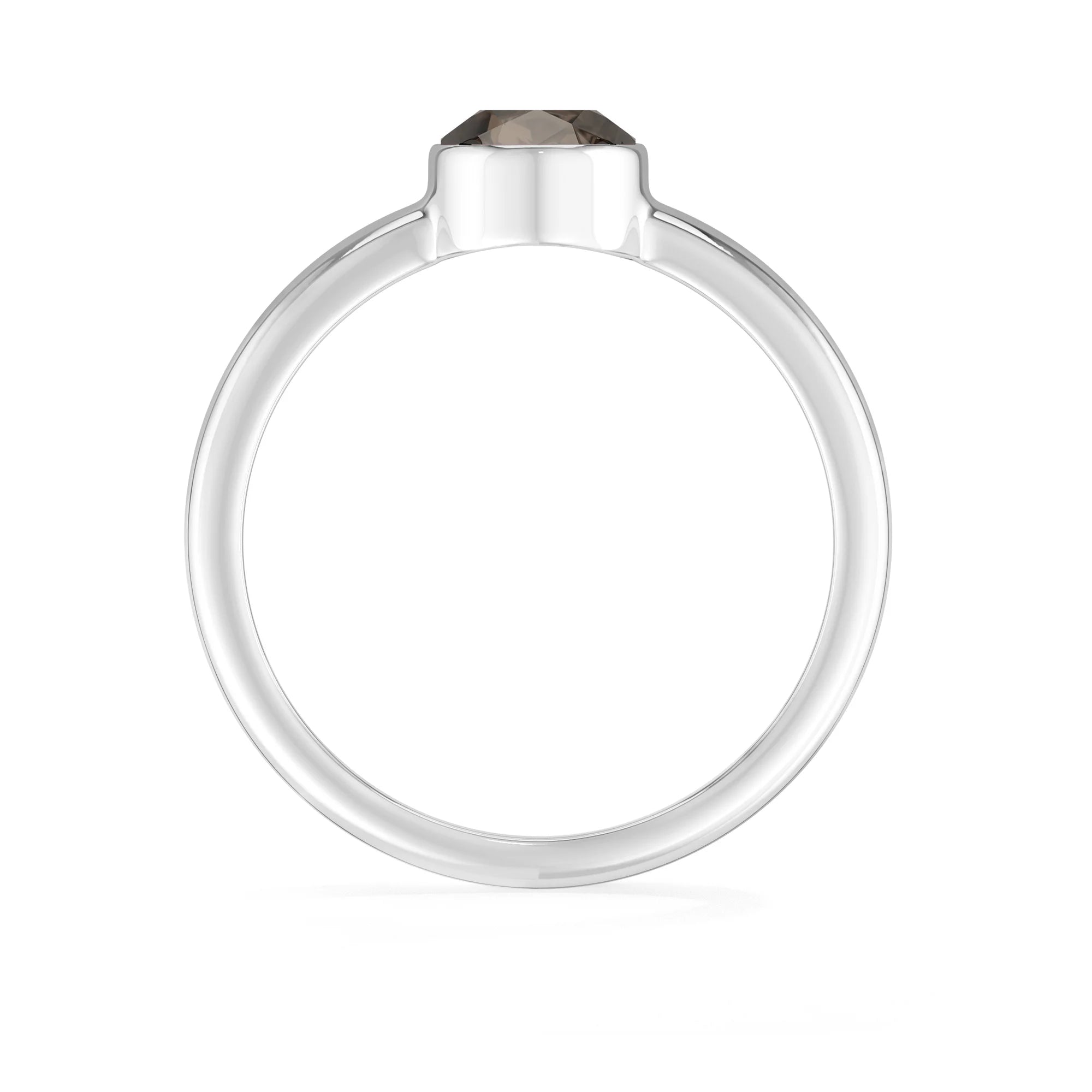 smoky quartz bezel-set ring