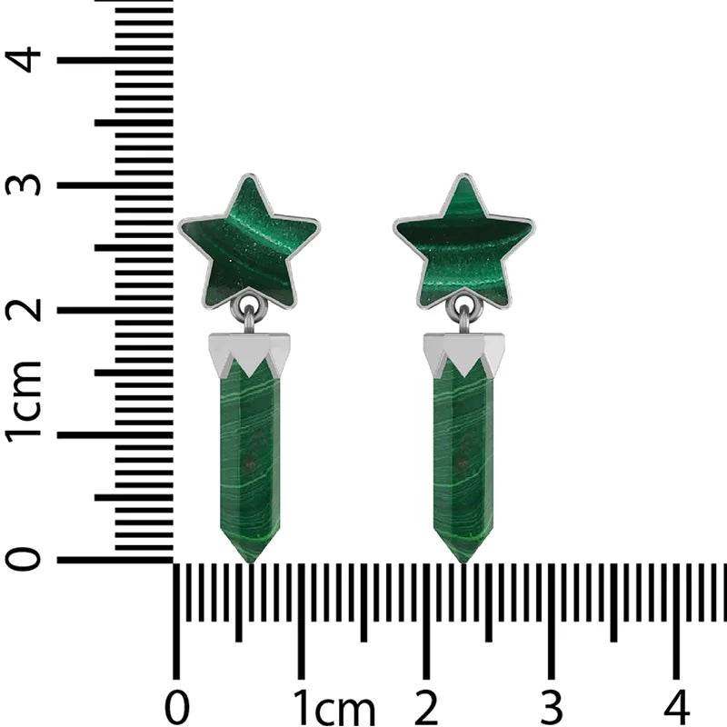 malachite slice earrings