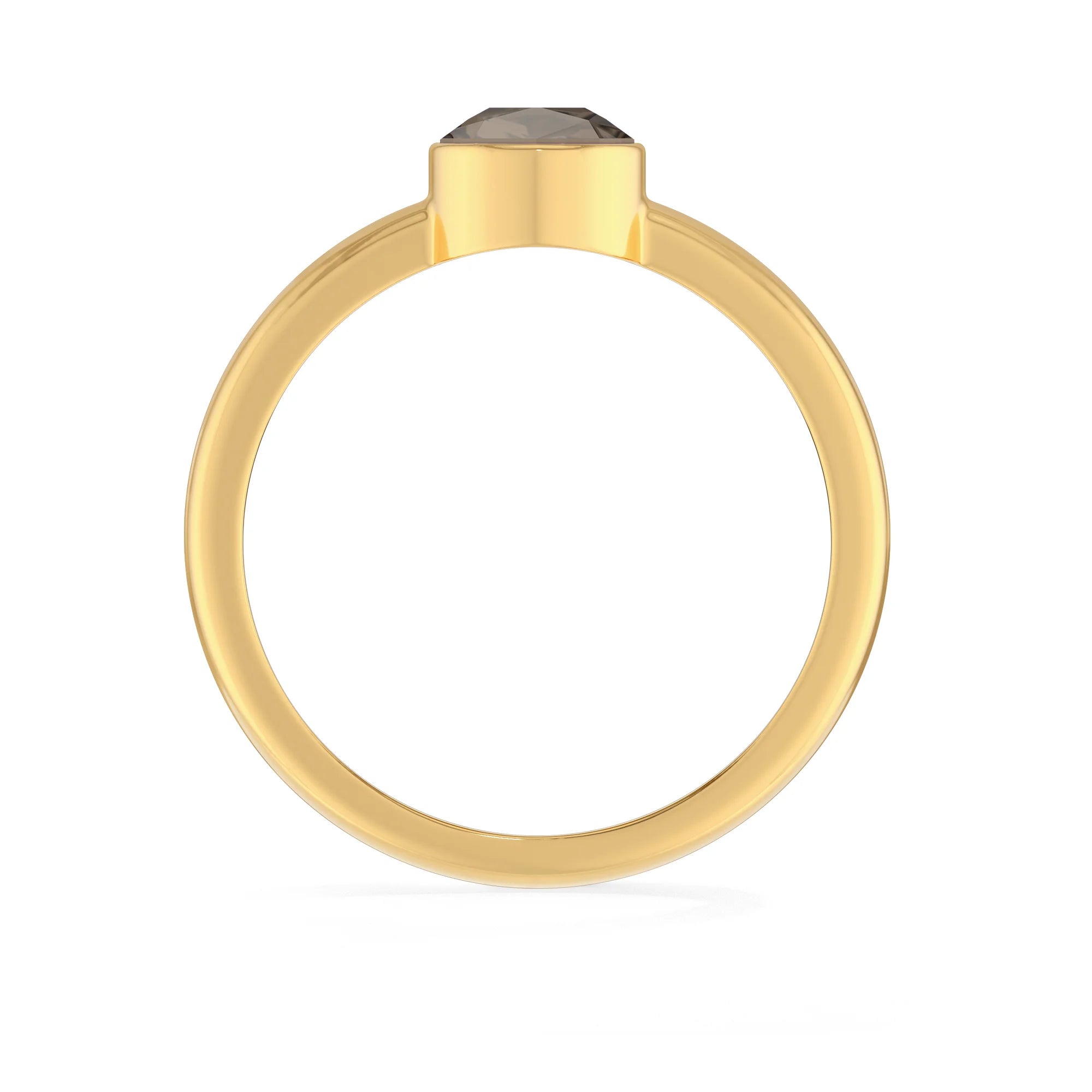 smoky quartz bezel-set ring