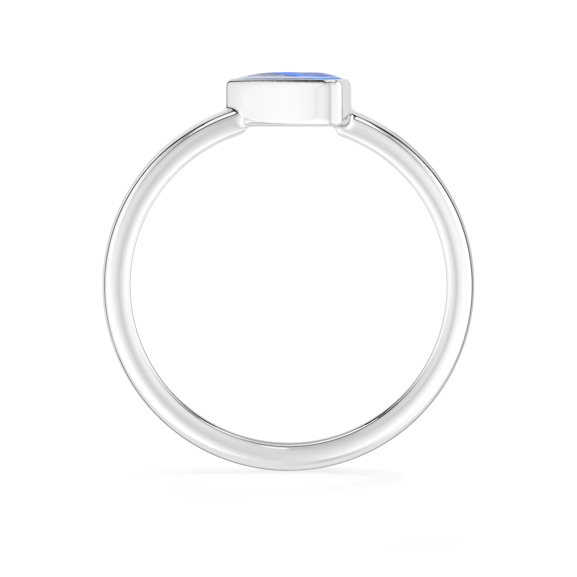 blue-moonstone bezel-set ring