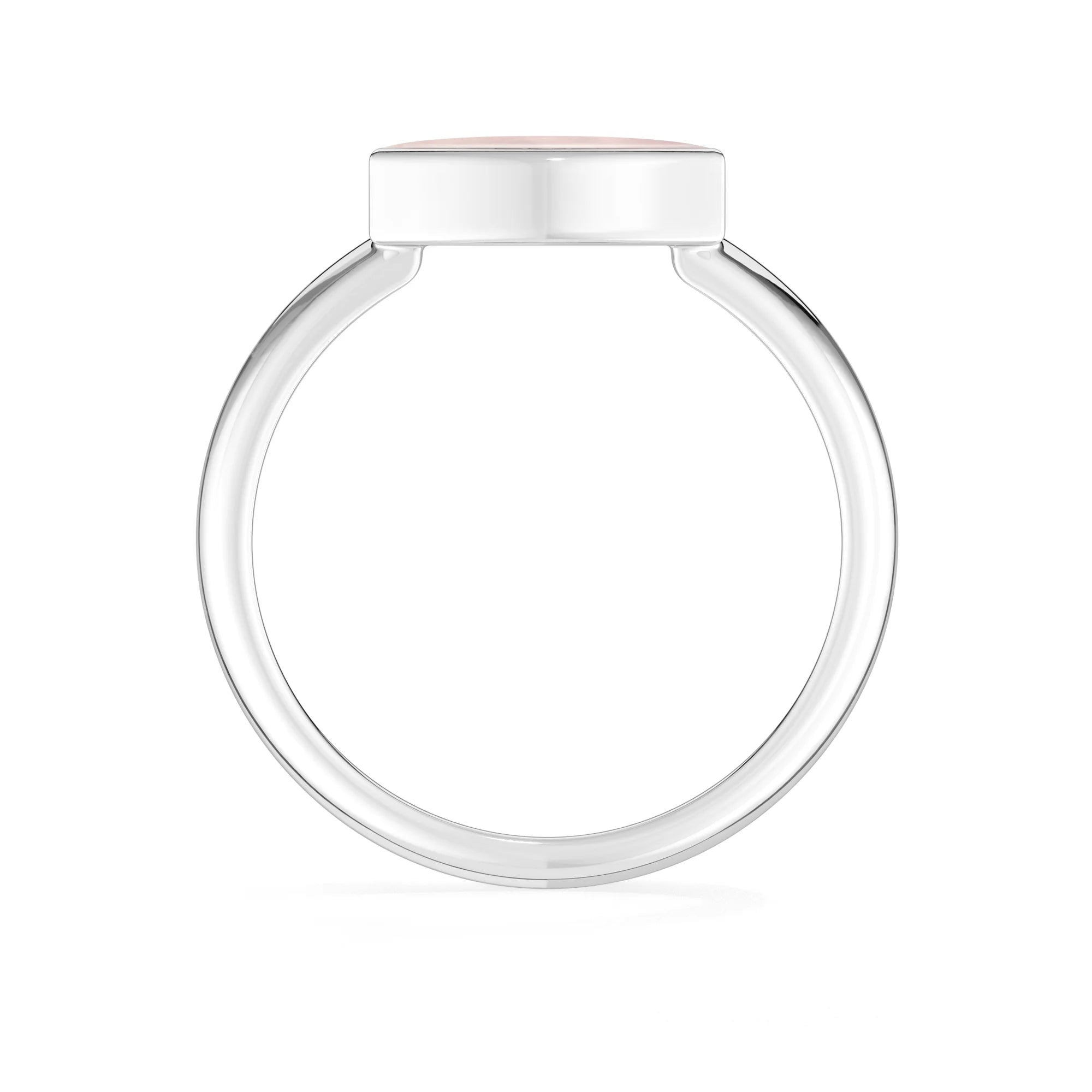 rose-quartz bezel-set ring