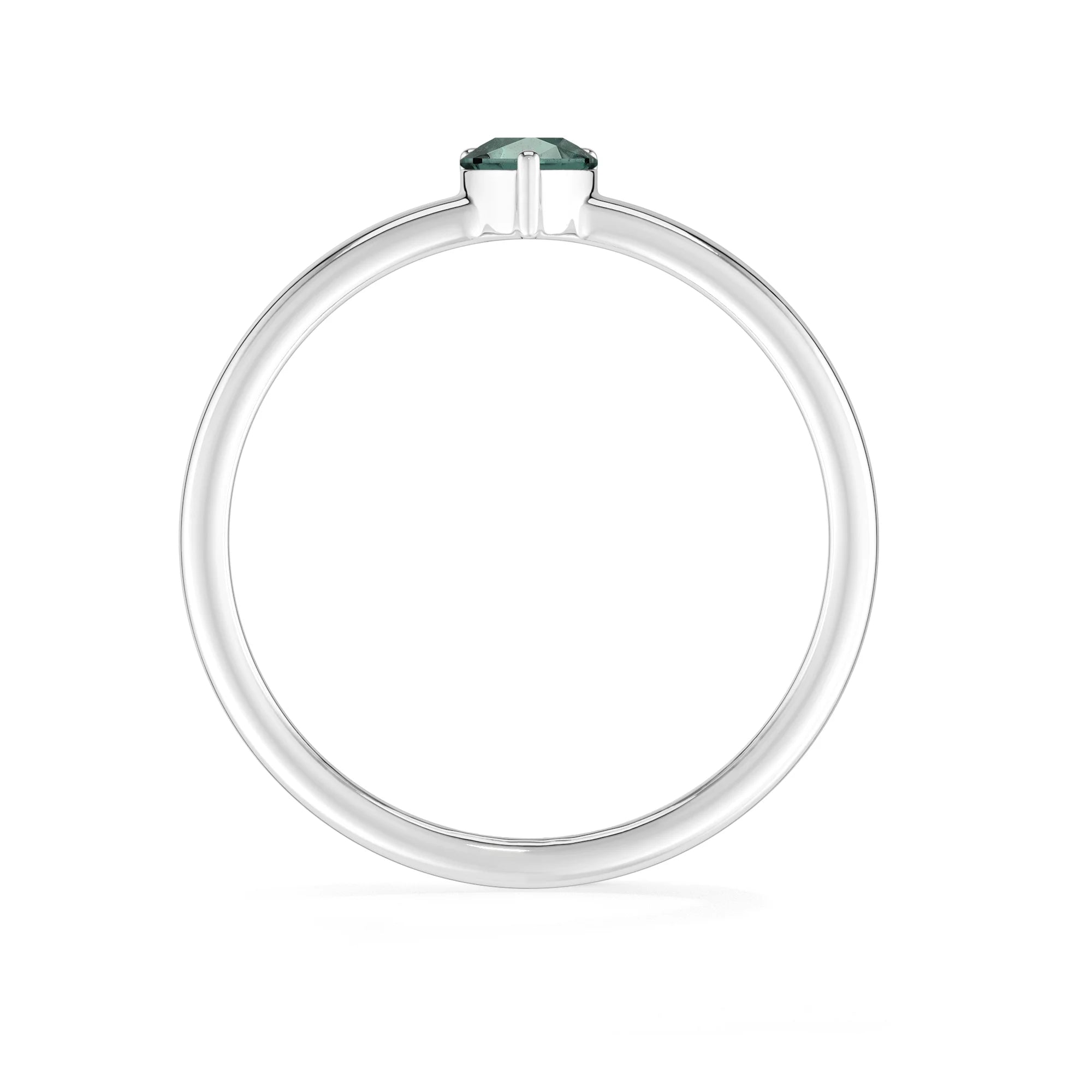 green tourmaline stackable prong-set ring