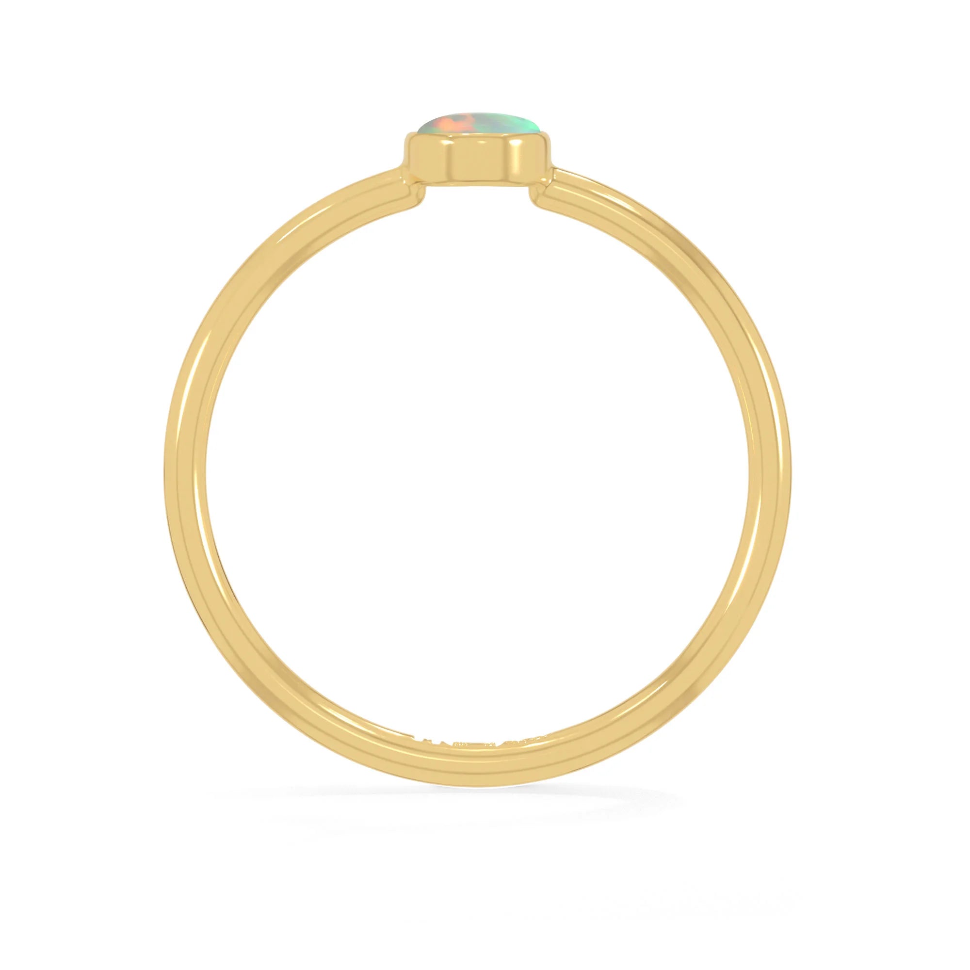ethiopian opal bezel-set ring