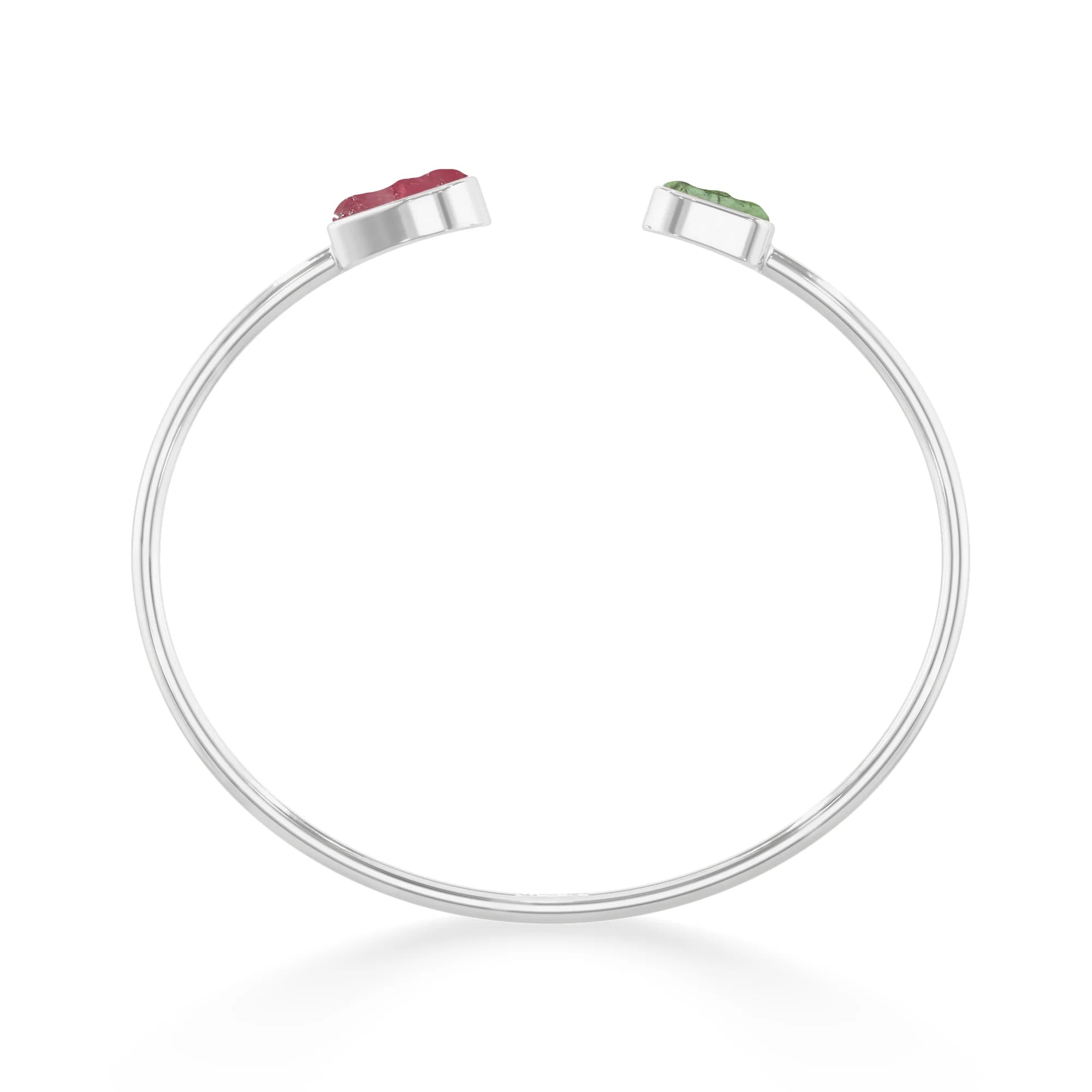 pink tourmaline green tourmaline twister bracelet