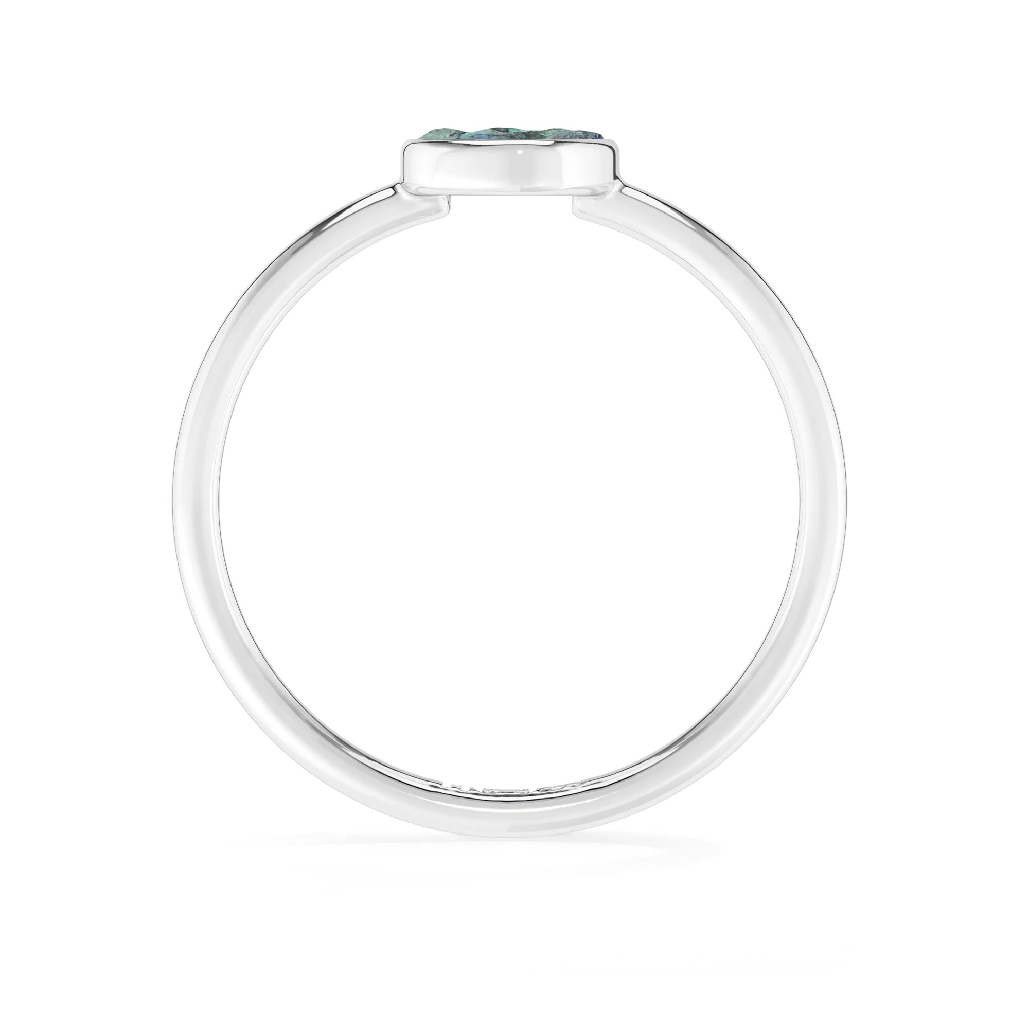 azurite malachite stackable bezel-set ring