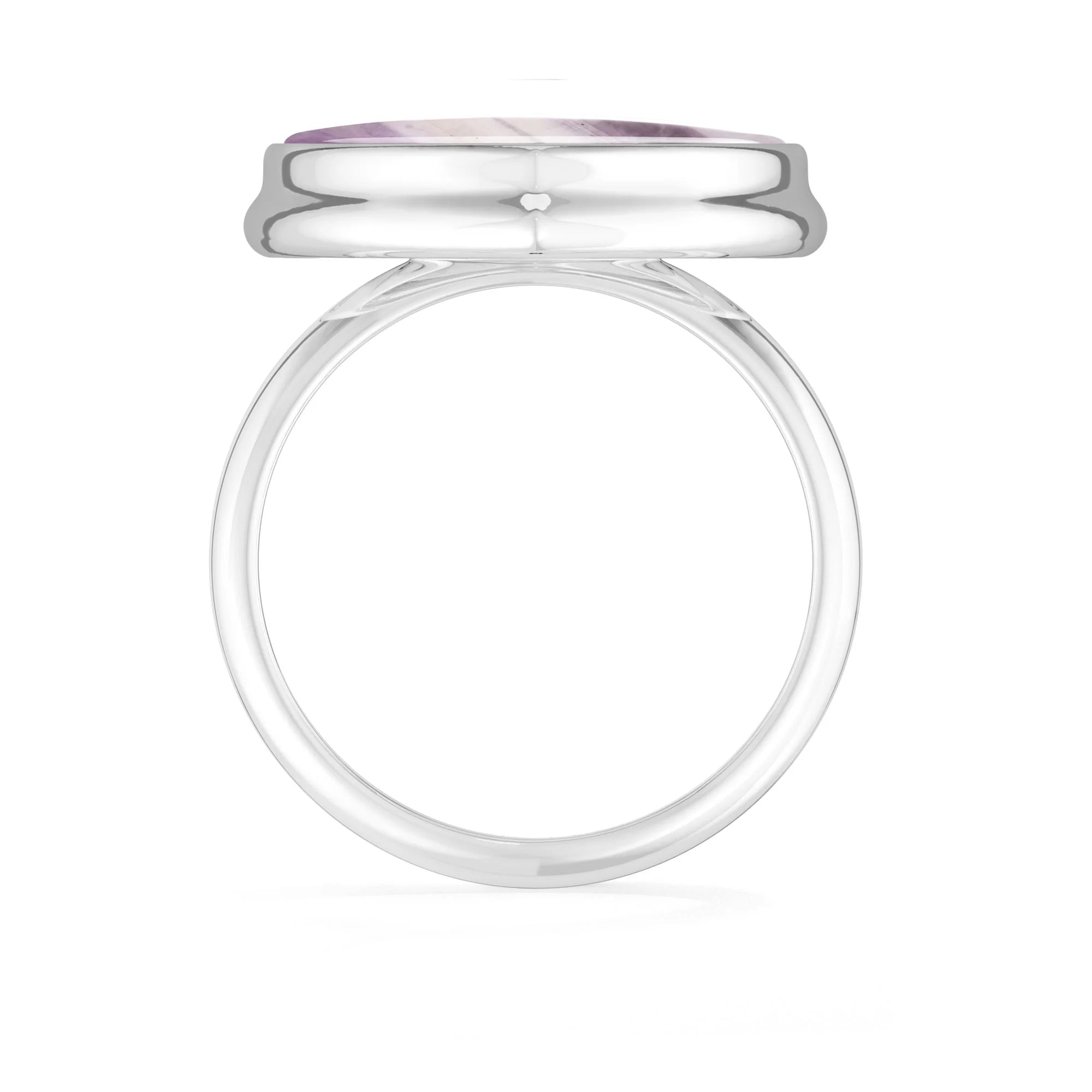 chevron-amethyst bezel-set ring