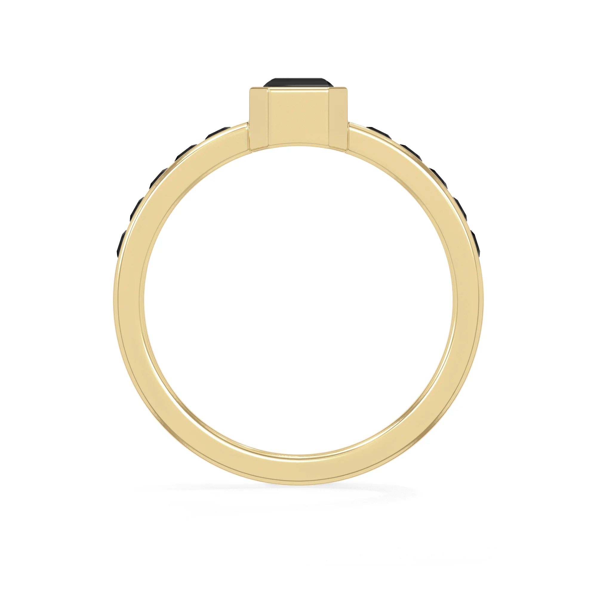 natural black tourmaline rings for women in 18k yellow gold vermeil