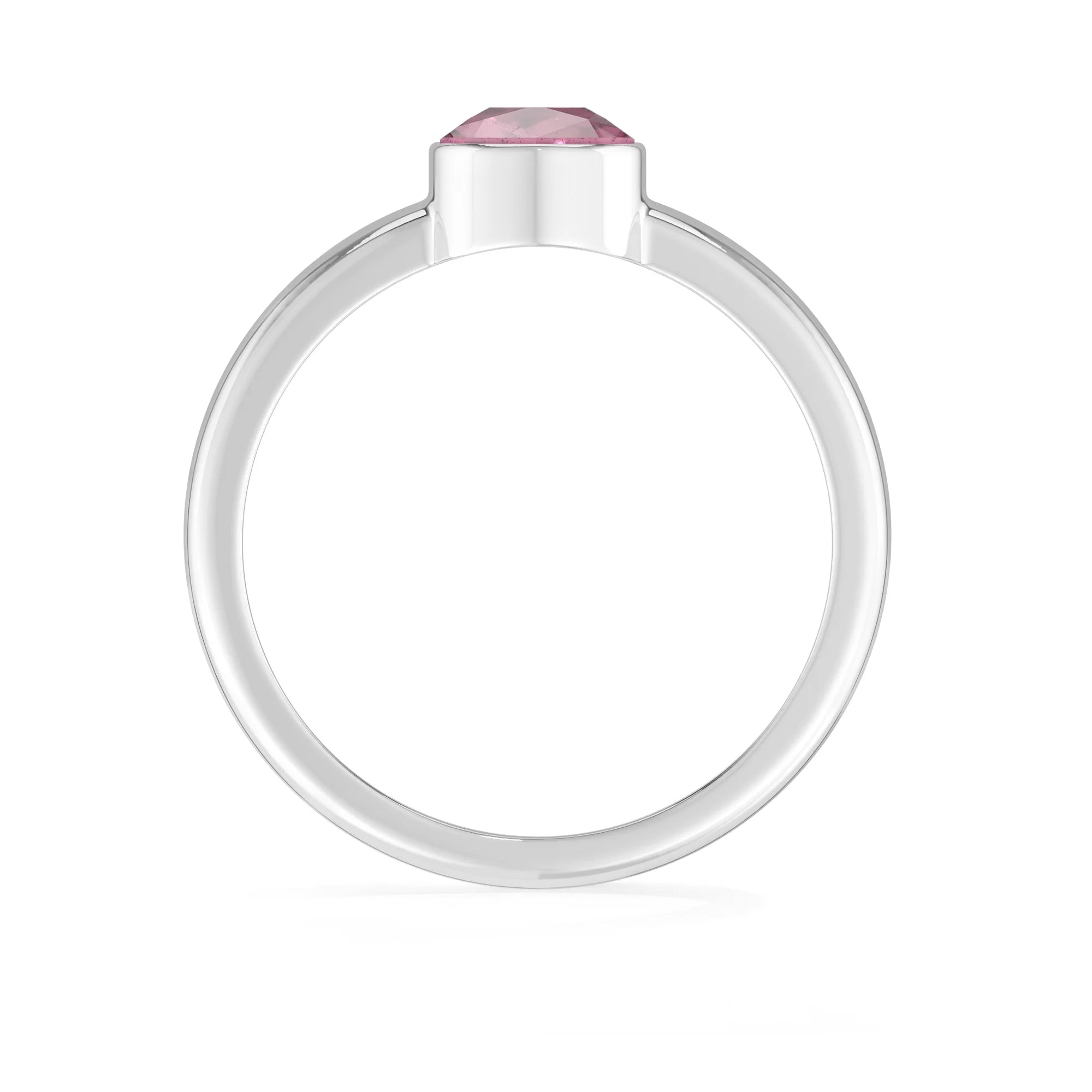 pink tourmaline bezel-set ring