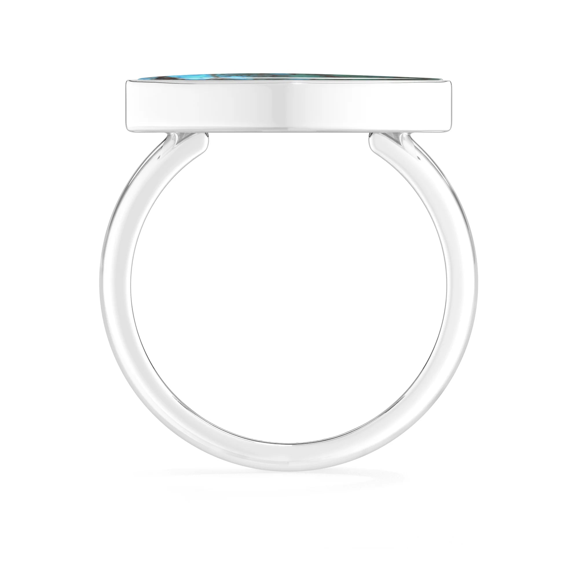 chrysocolla bezel-set ring