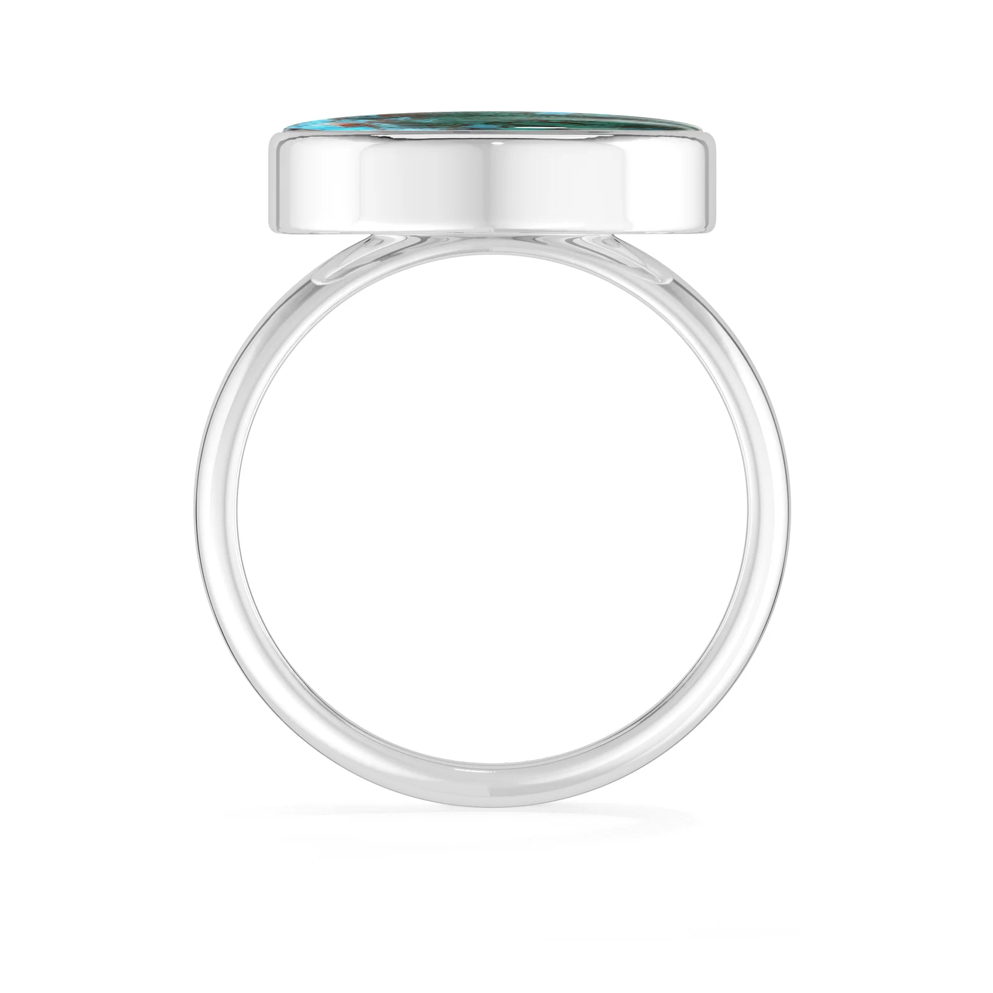 chrysocolla bezel-set ring