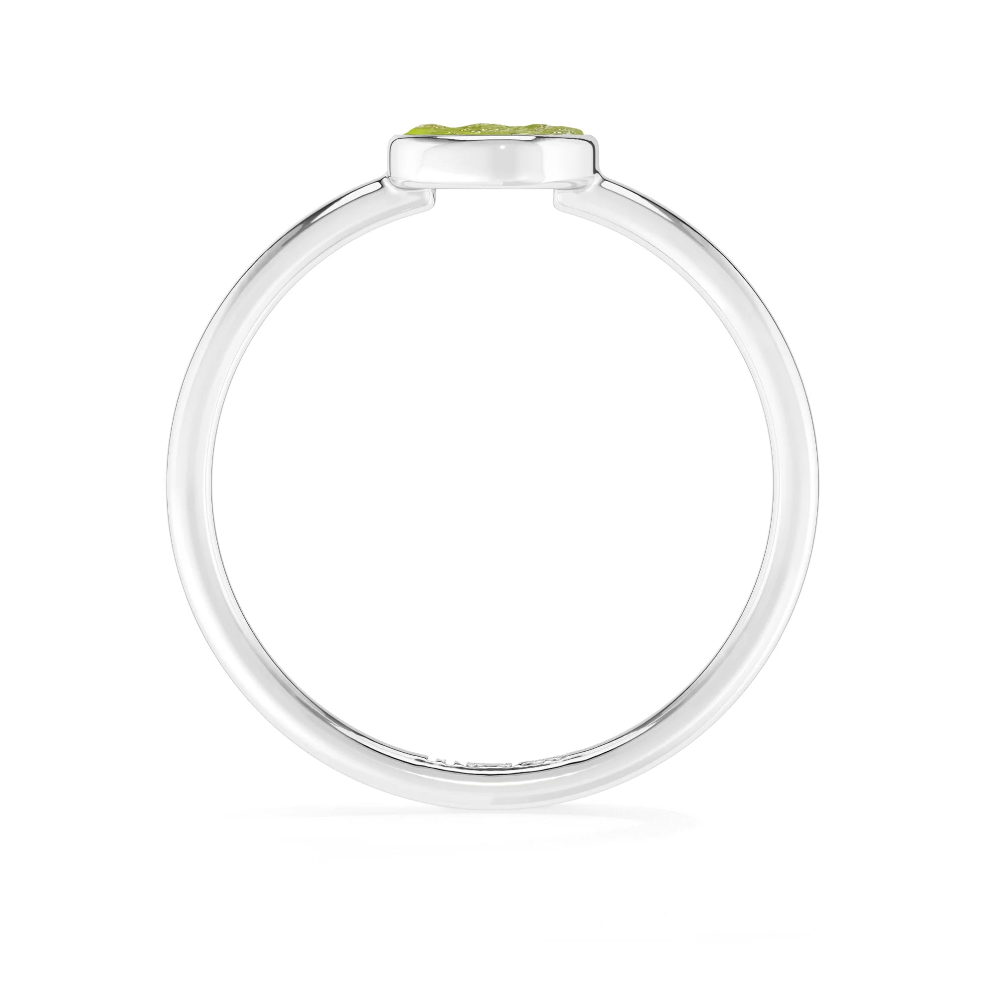 peridot stackable bezel-set ring