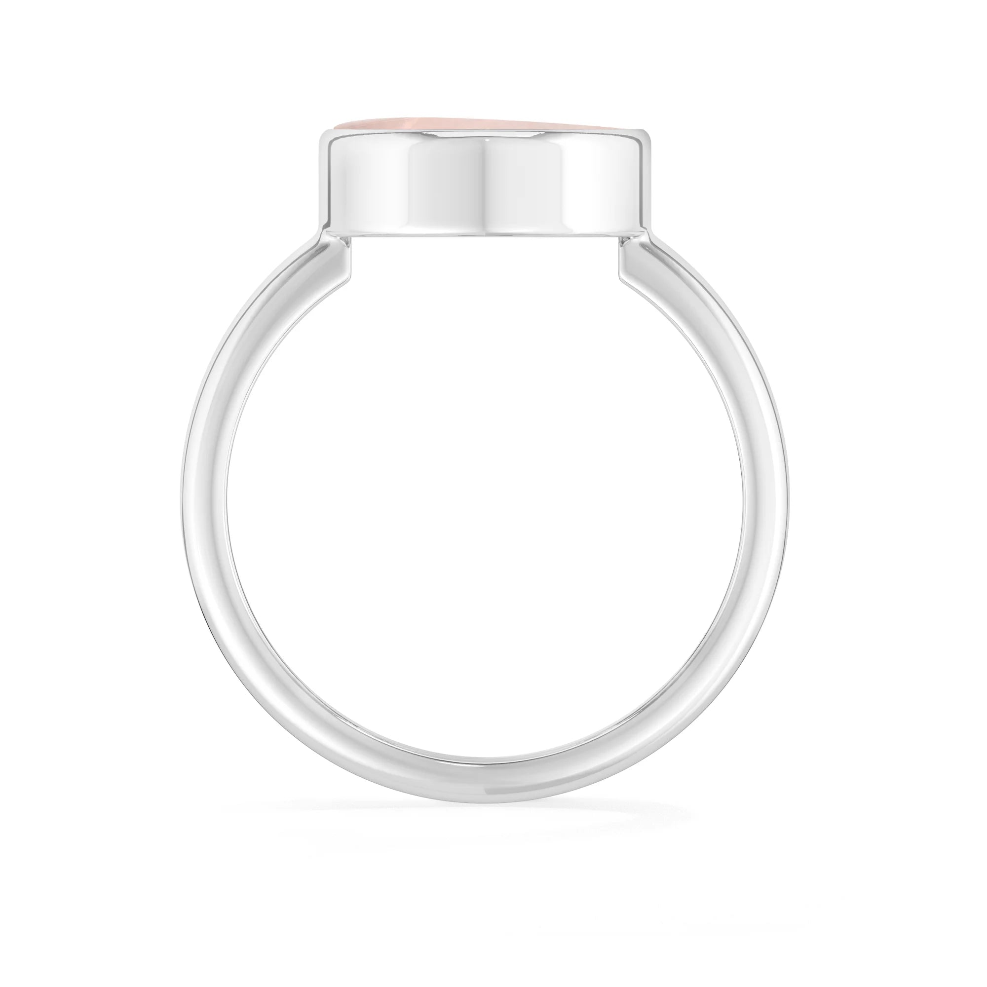 rose-quartz bezel-set ring