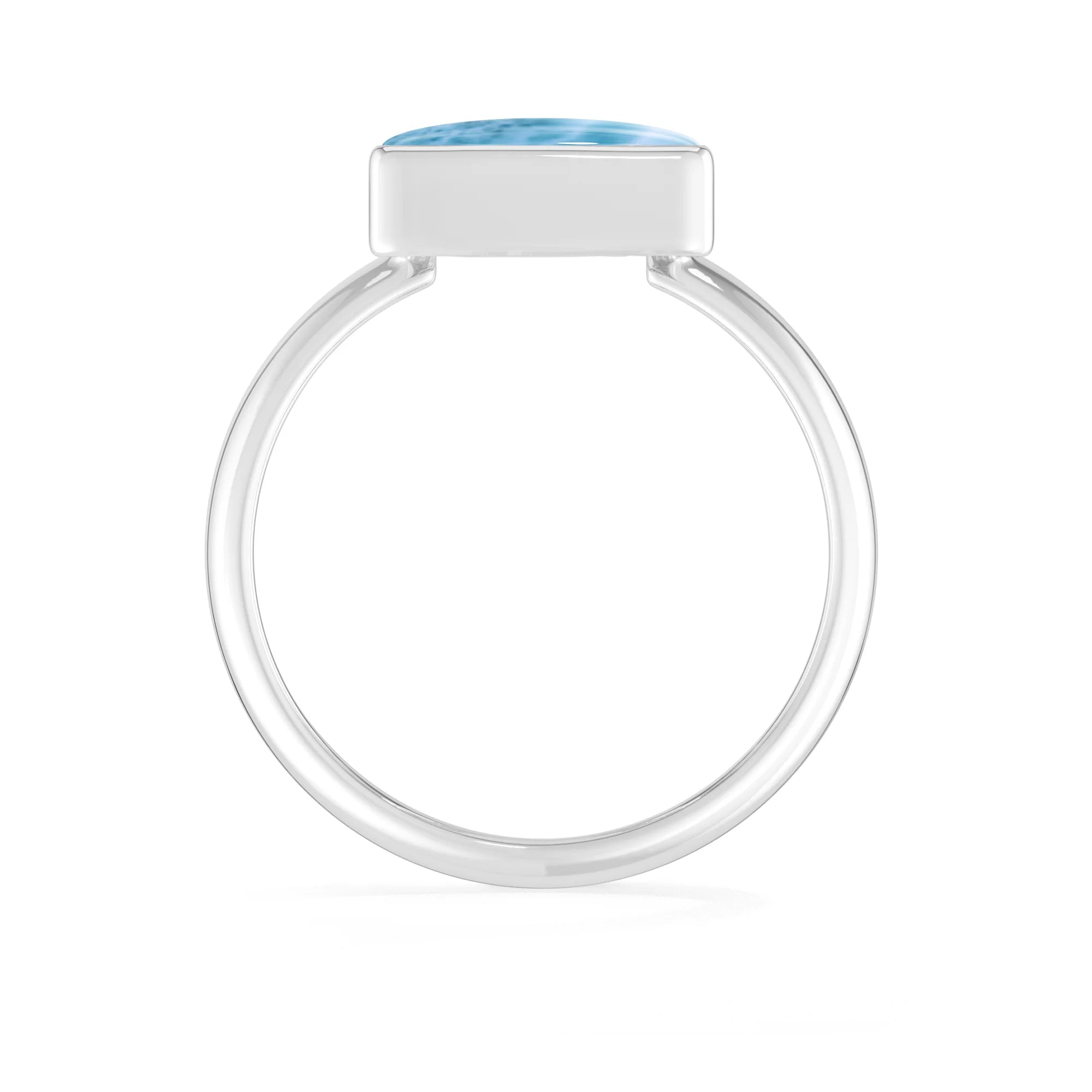 larimar bezel-set ring