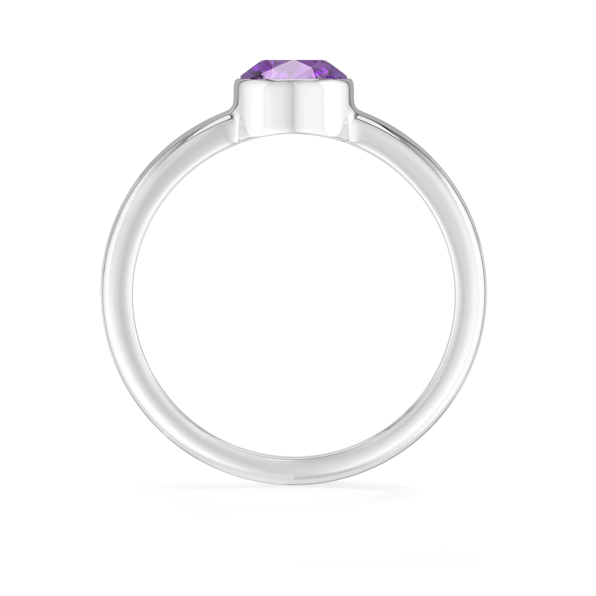 amethyst bezel-set ring
