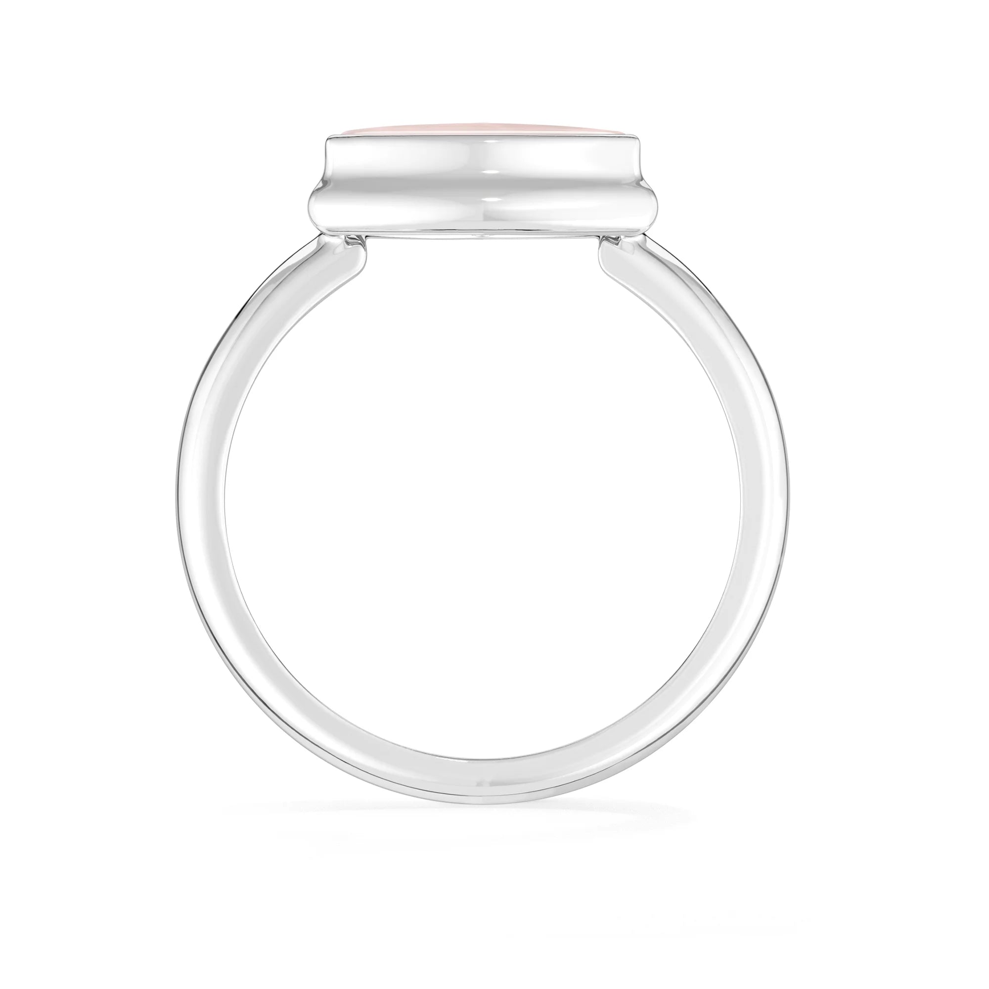 rose-quartz bezel-set ring