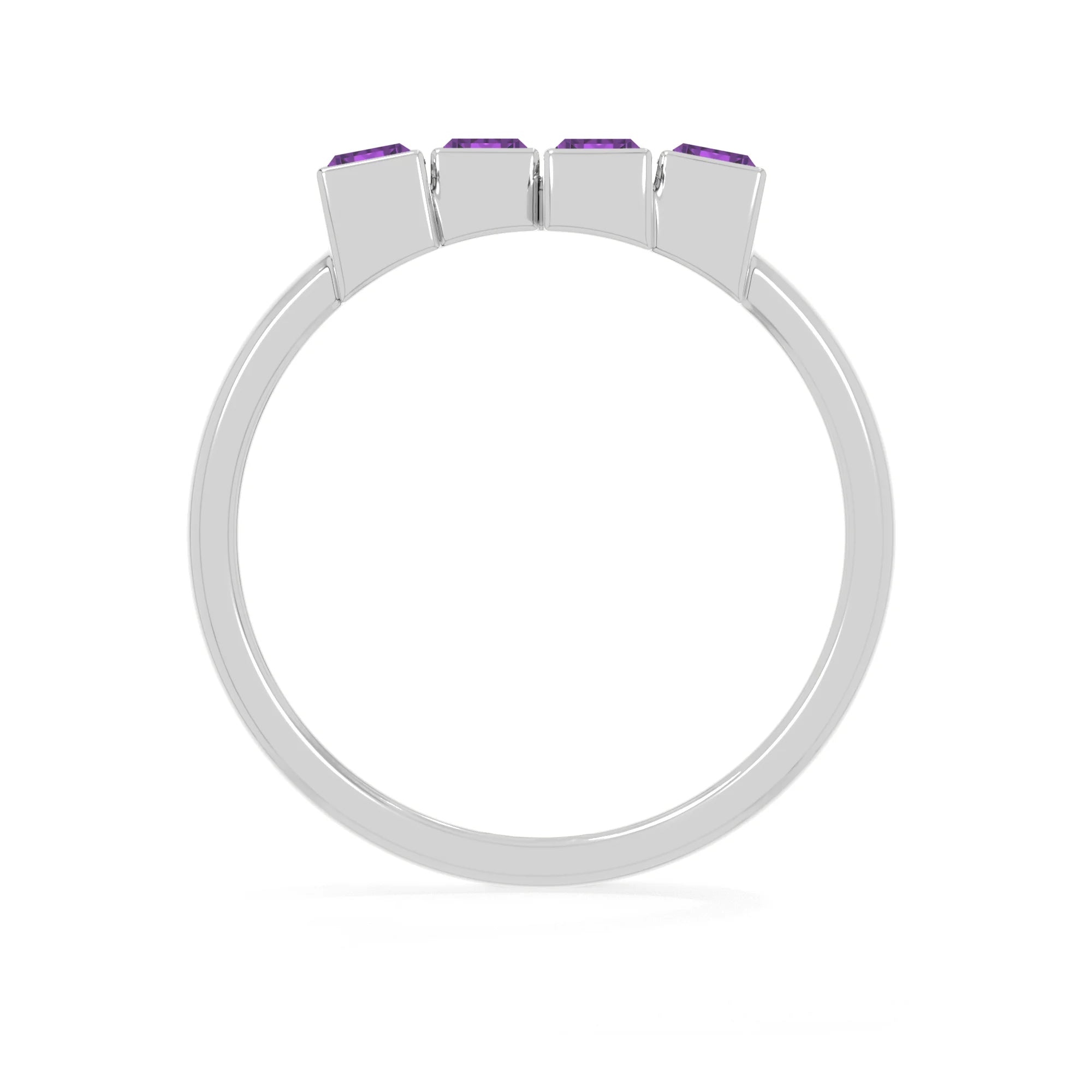 natural amethyst ring for women in sterling silver