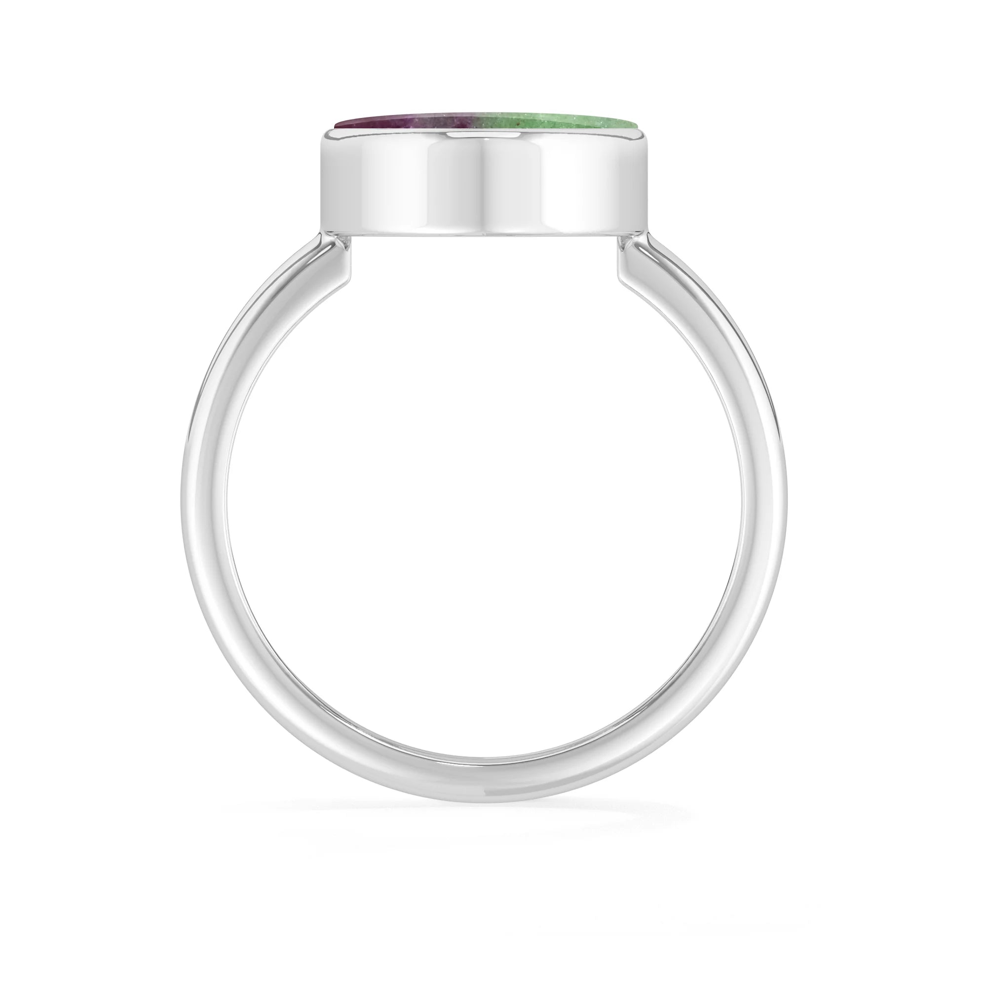 ruby-zoisite bezel-set ring