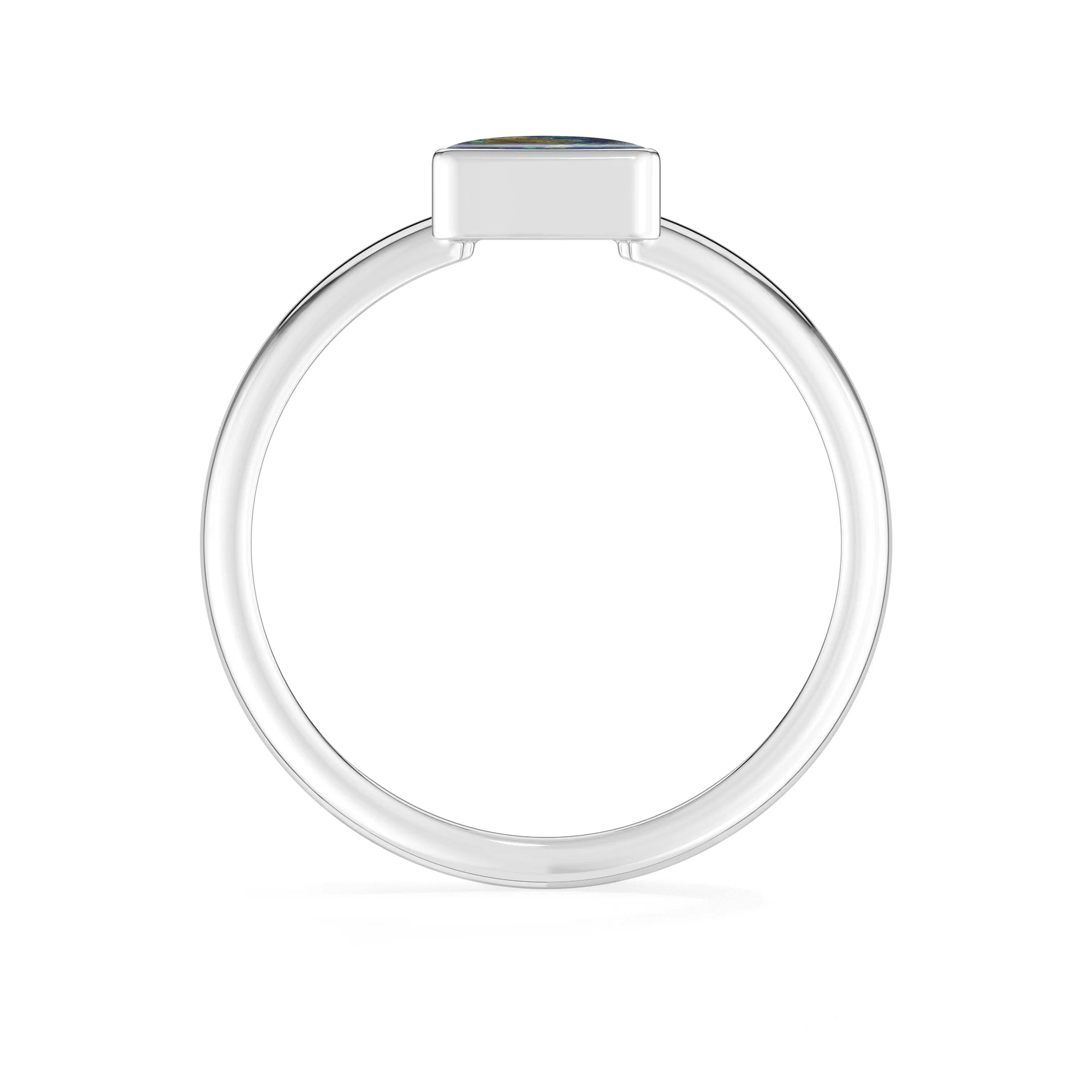 azurite malachite bezel-set ring