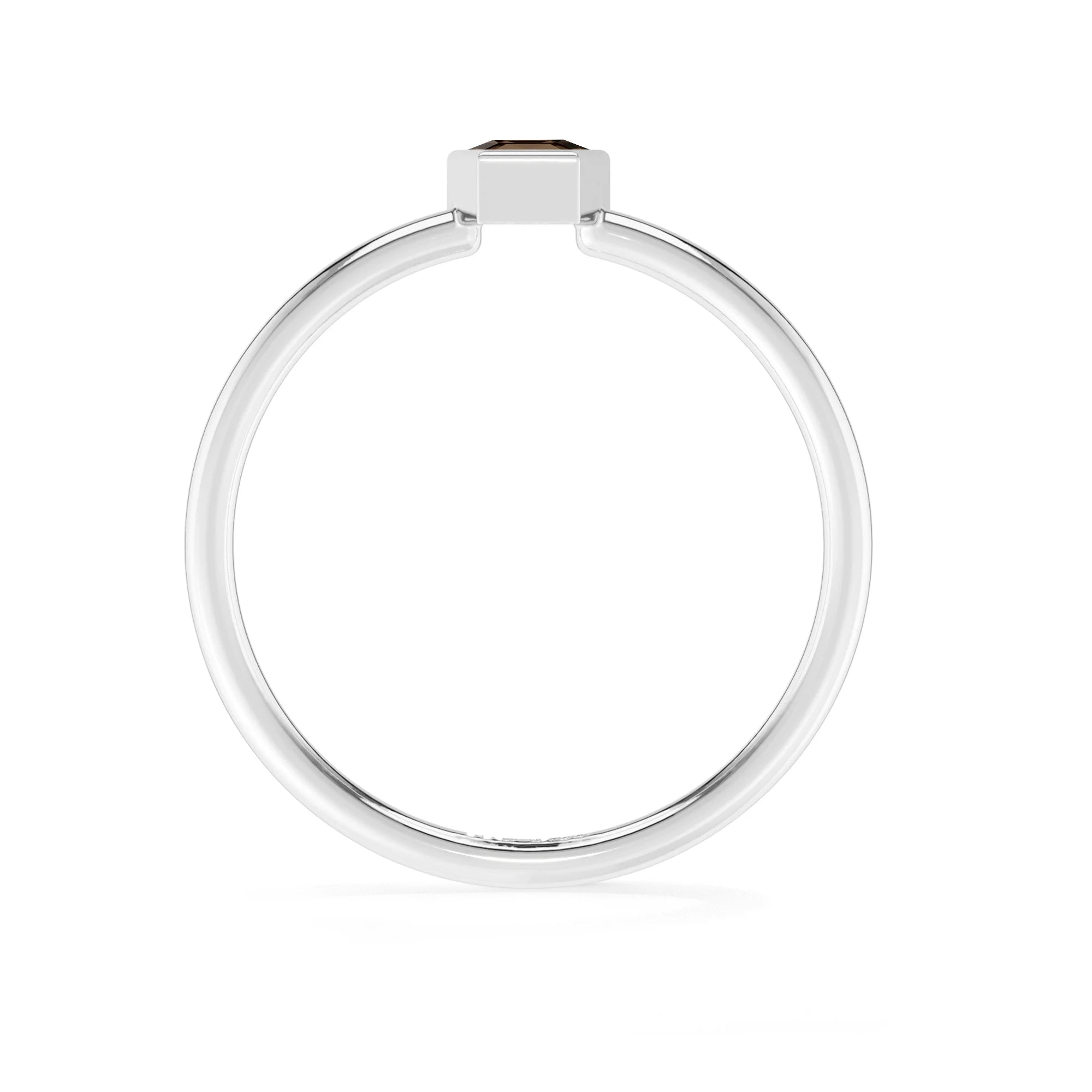 smoky quartz bezel-set ring