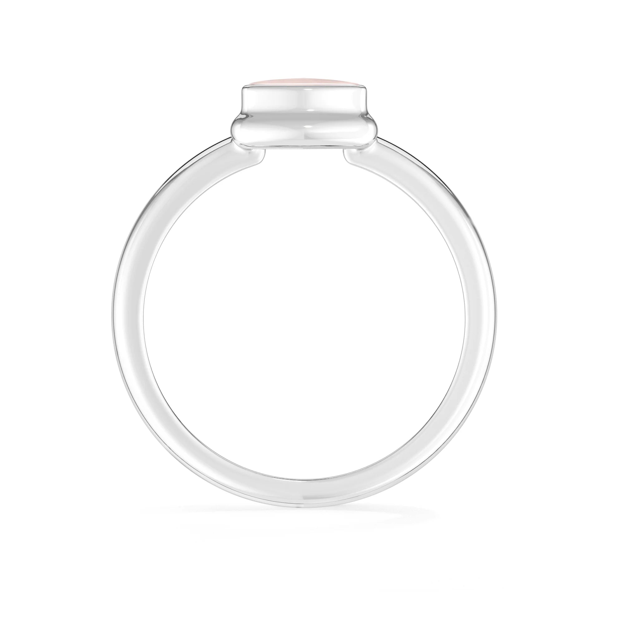 rose-quartz bezel-set ring
