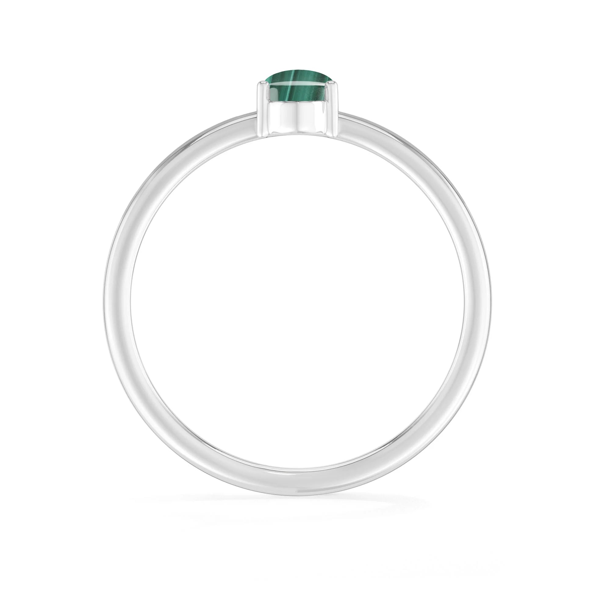 malachite stackable prong-set ring