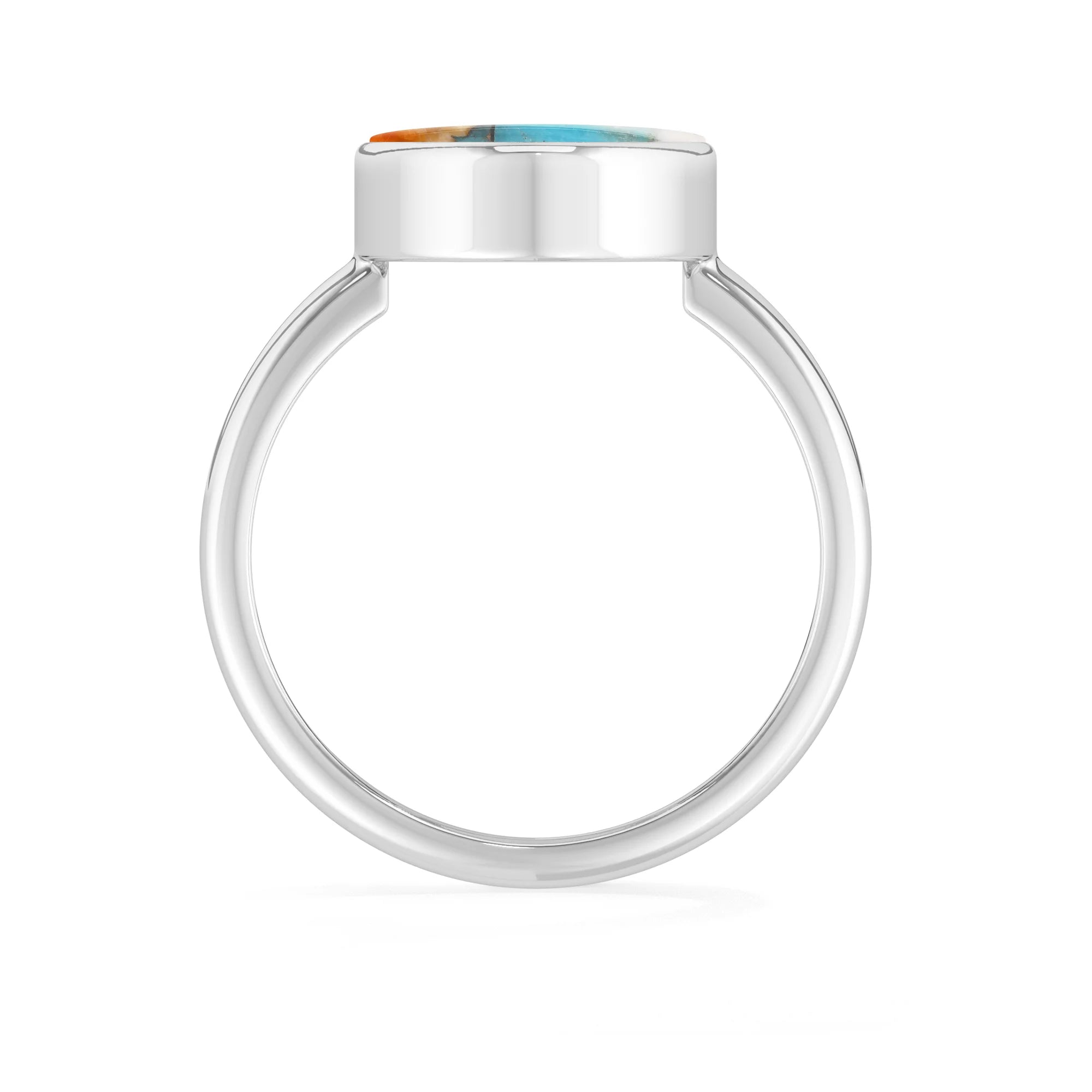 spiny-oyster-turquoise bezel-set ring