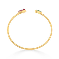 pink tourmaline green tourmaline twister bracelet