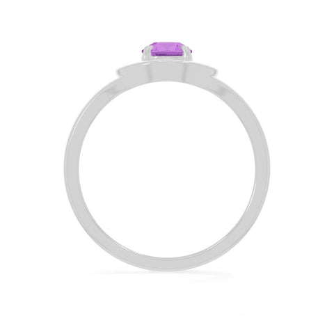 natural amethyst ring for women in sterling silver