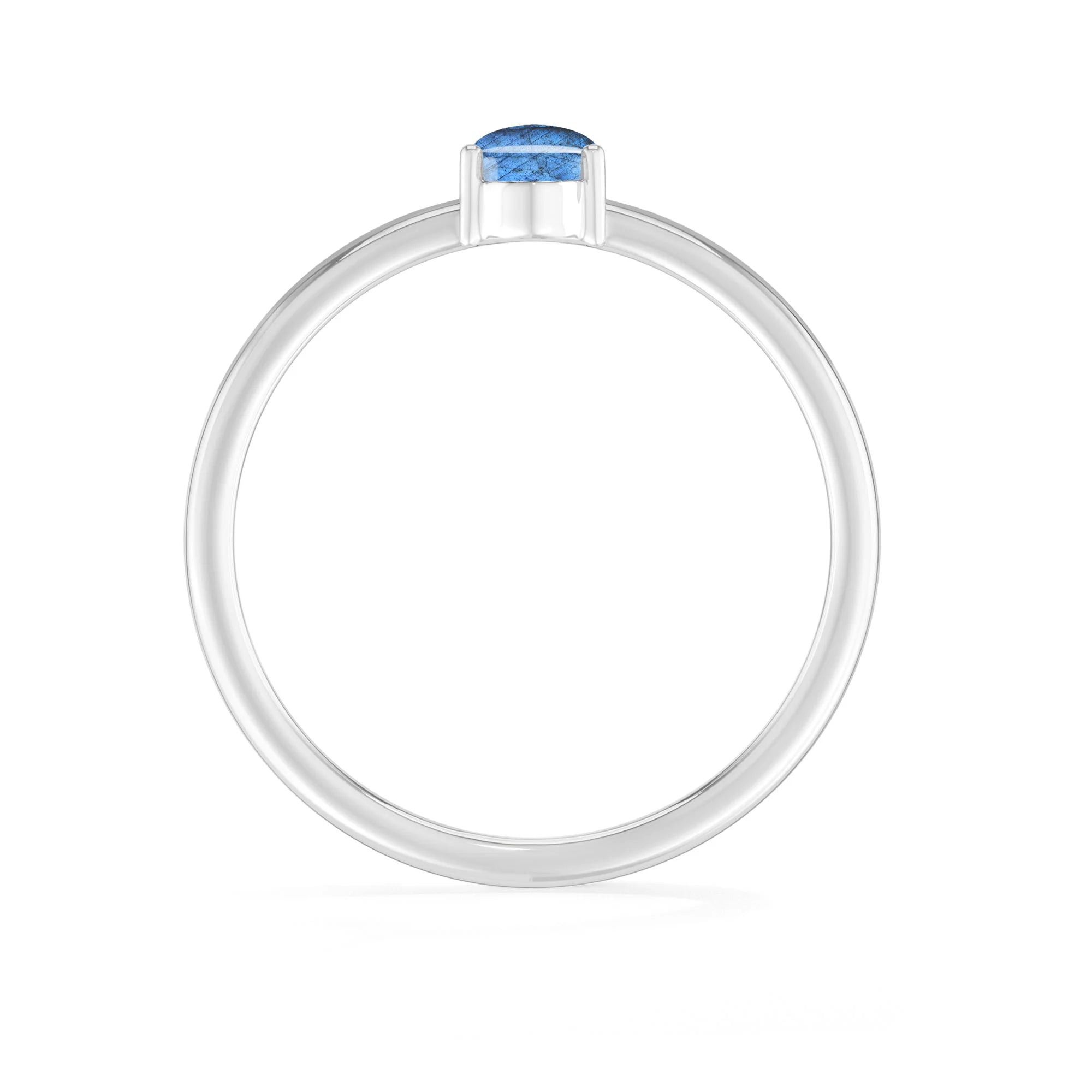 labradorite stackable prong-set ring