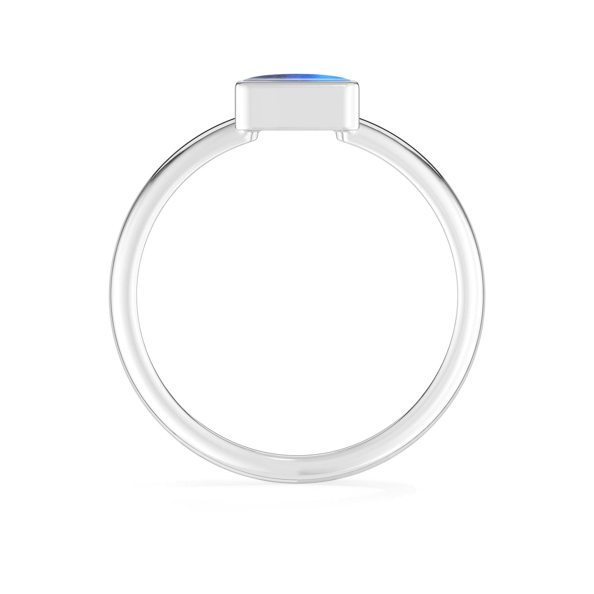 blue-moonstone bezel-set ring
