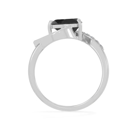 Natural Black Tourmaline & Garnet Ring