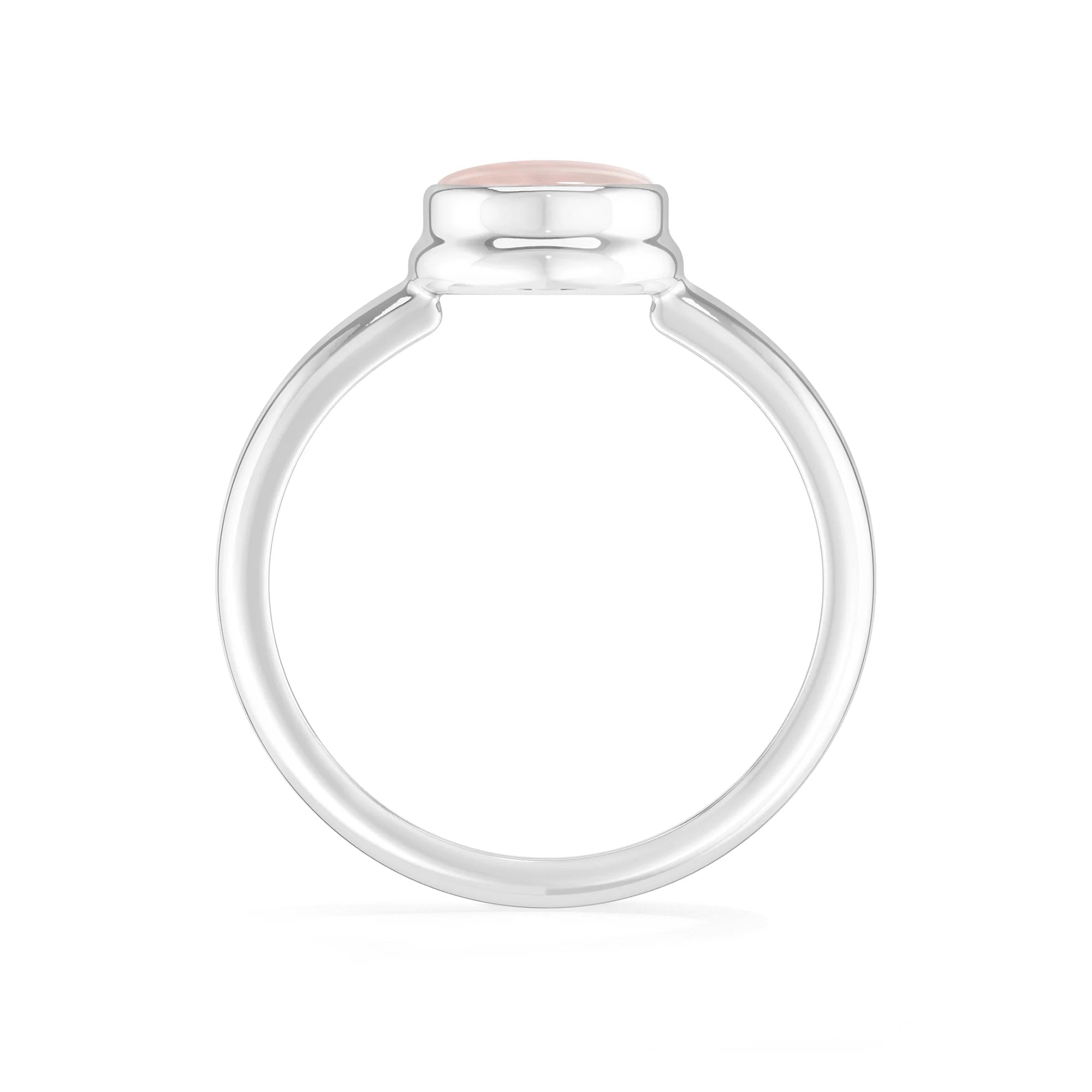 rose-quartz bezel-set ring