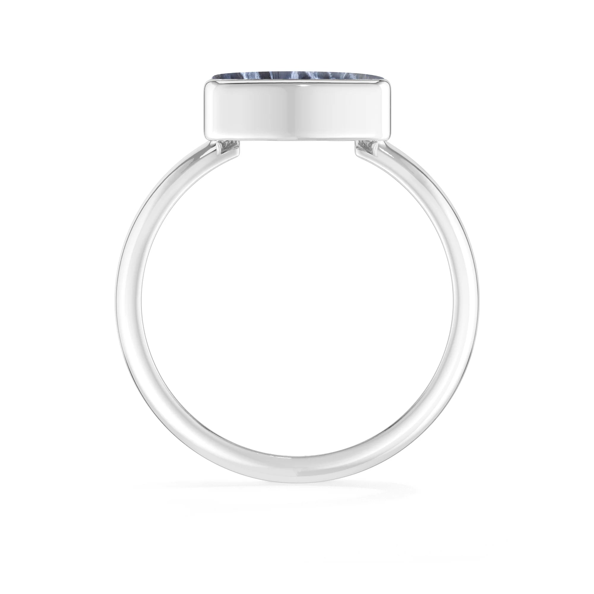 pietersite bezel-set ring