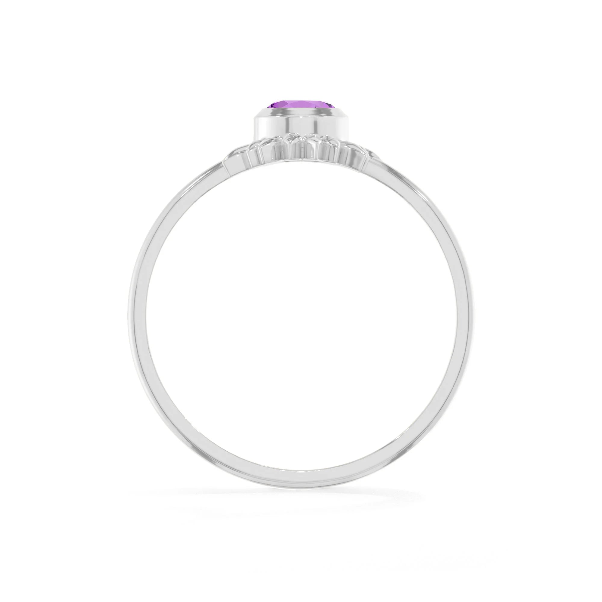 amethyst stackable bezel-set ring
