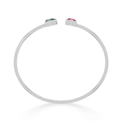 green tourmaline with pink tourmaline cut bracelet