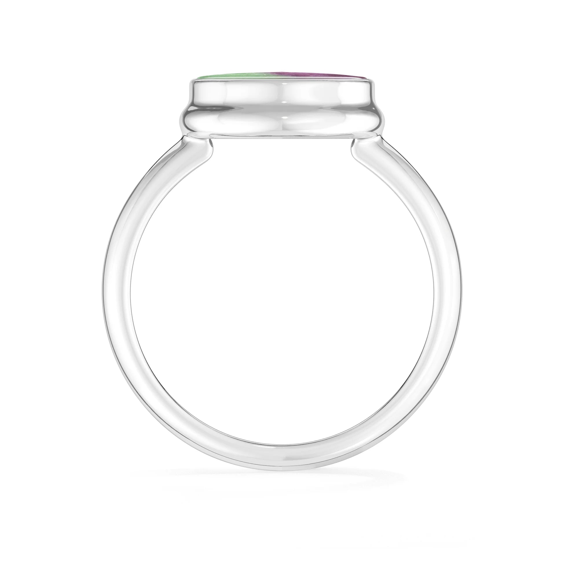ruby-zoisite bezel-set ring