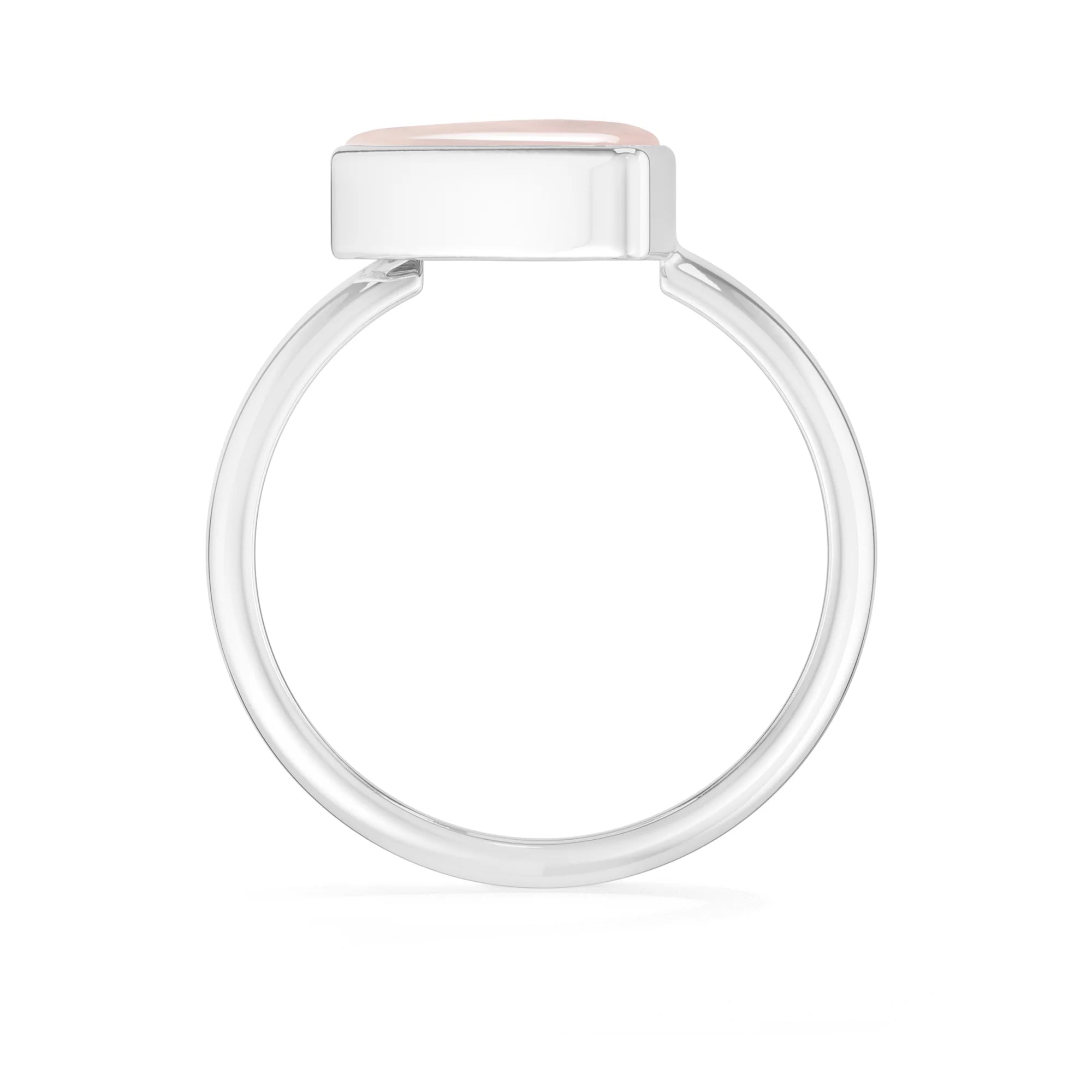 rose-quartz bezel-set ring