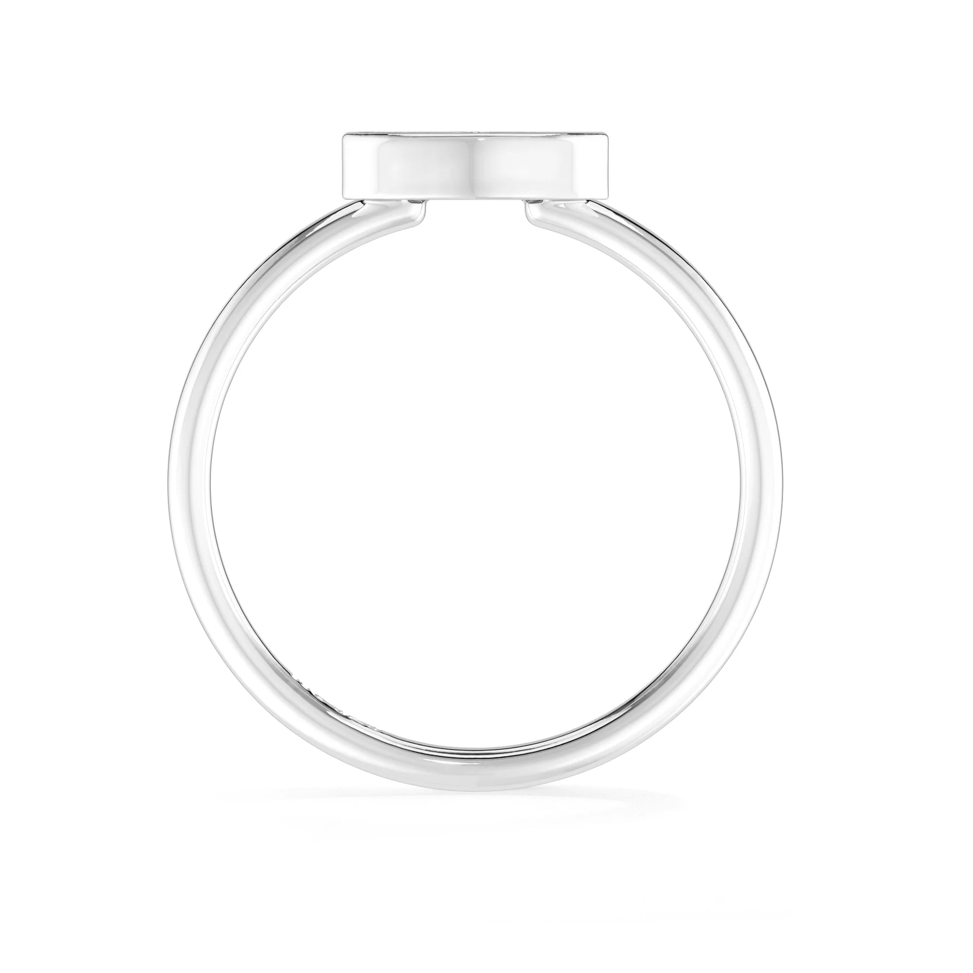 mother-of-pearl stackable bezel-set ring