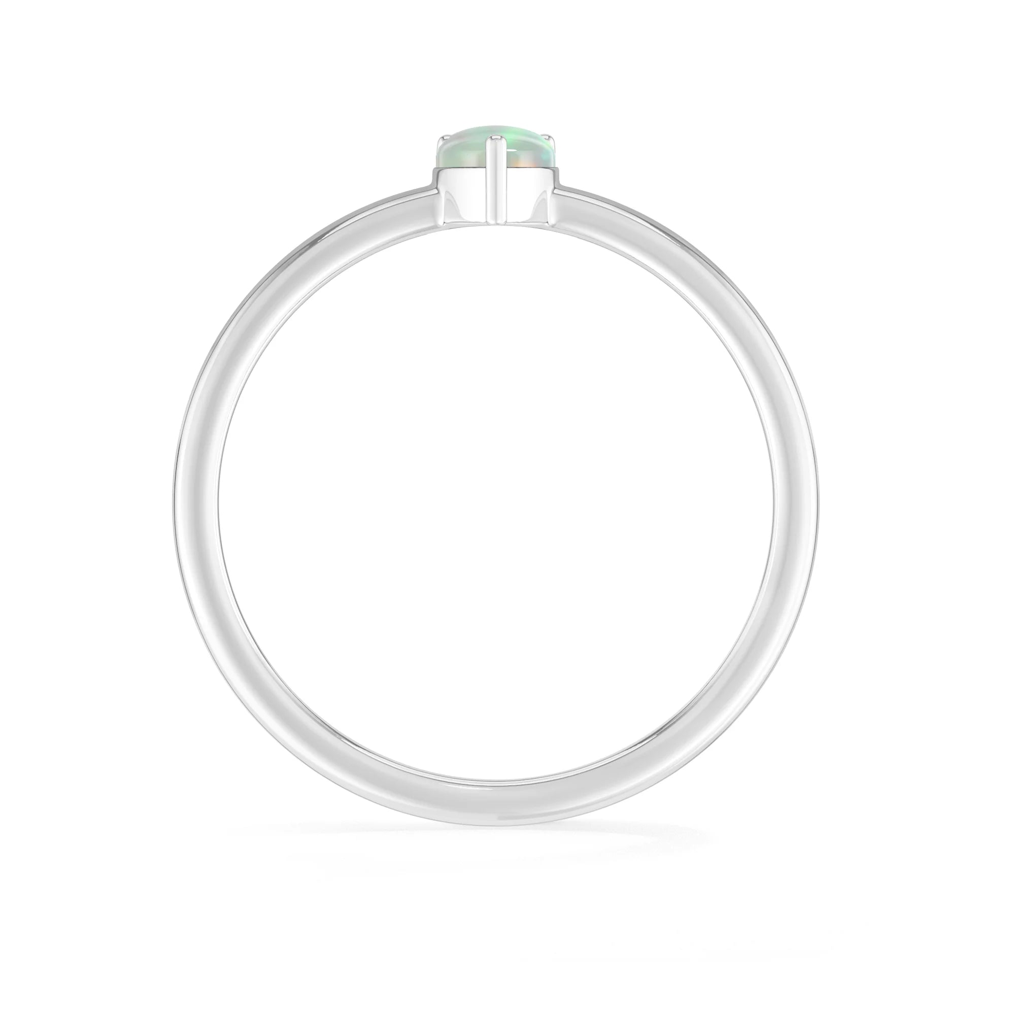 ethiopian-opal stackable prong-set ring