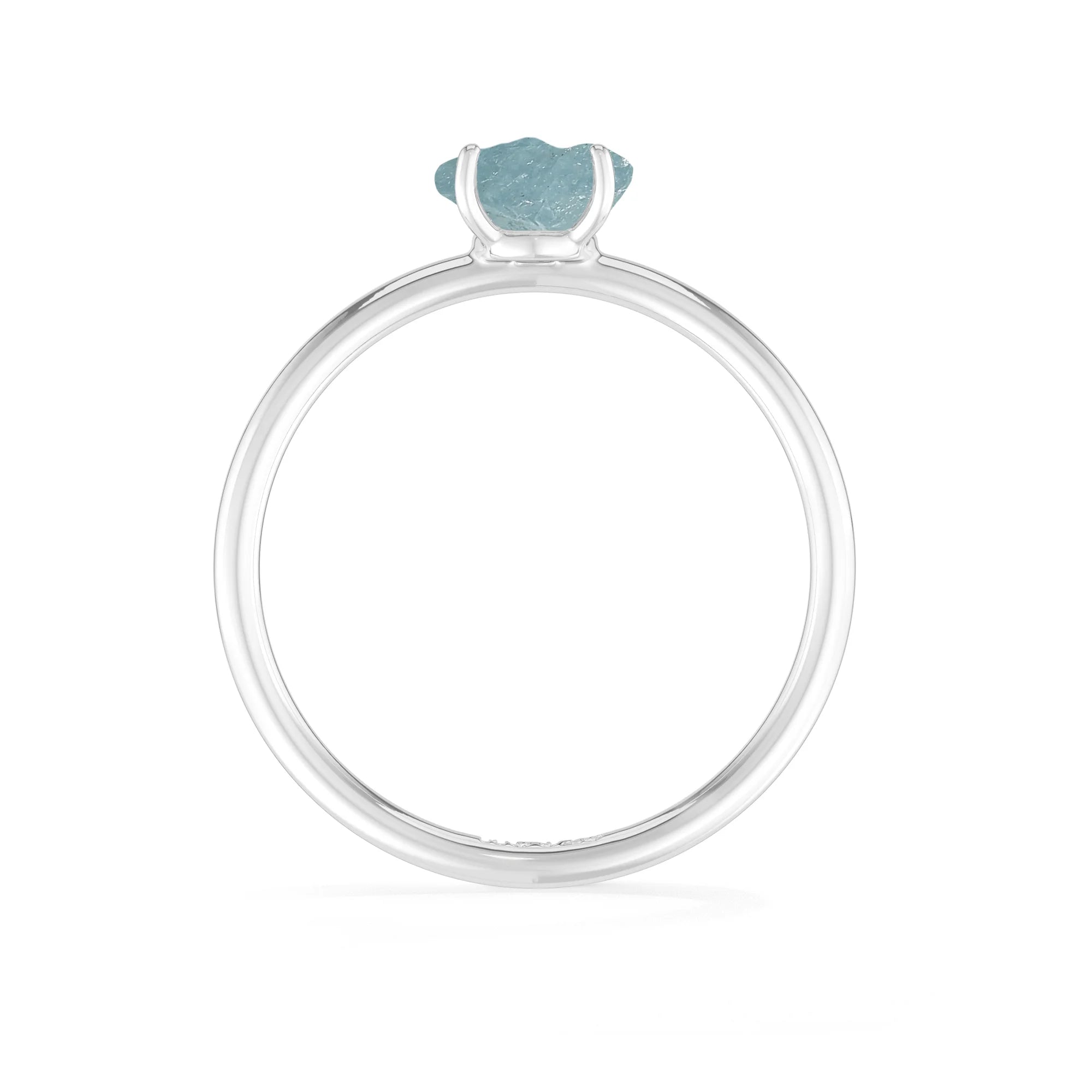 aquamarine stackable prong-set ring