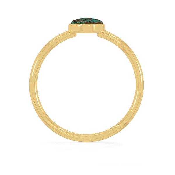 chrysocolla stackable bezel-set ring